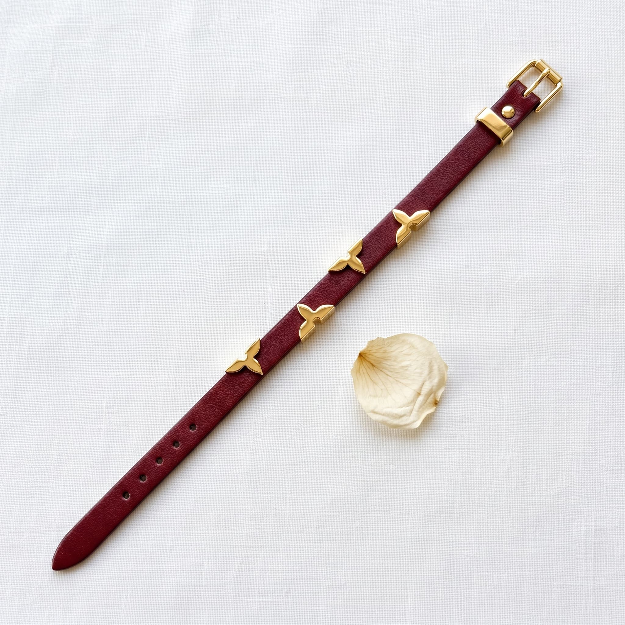 deep red golden buckle wrist band