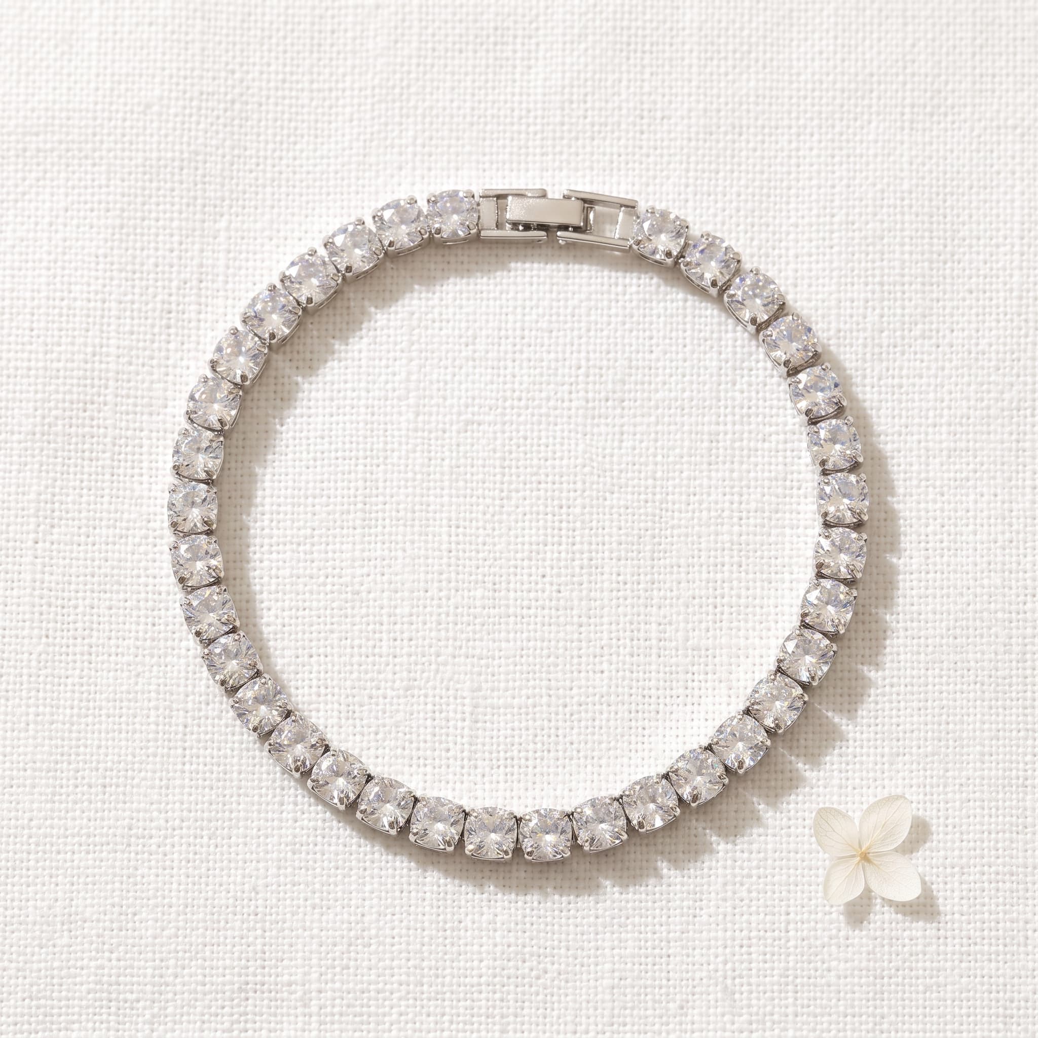 classic silver tennis bracelet