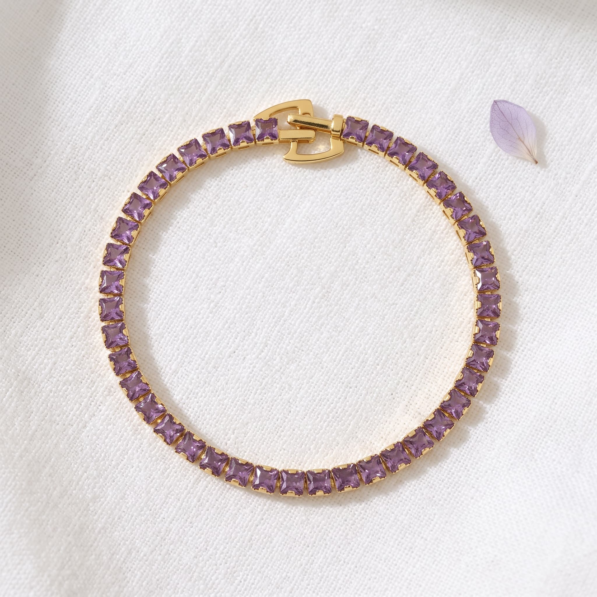 amethyst stone tennis bracelet