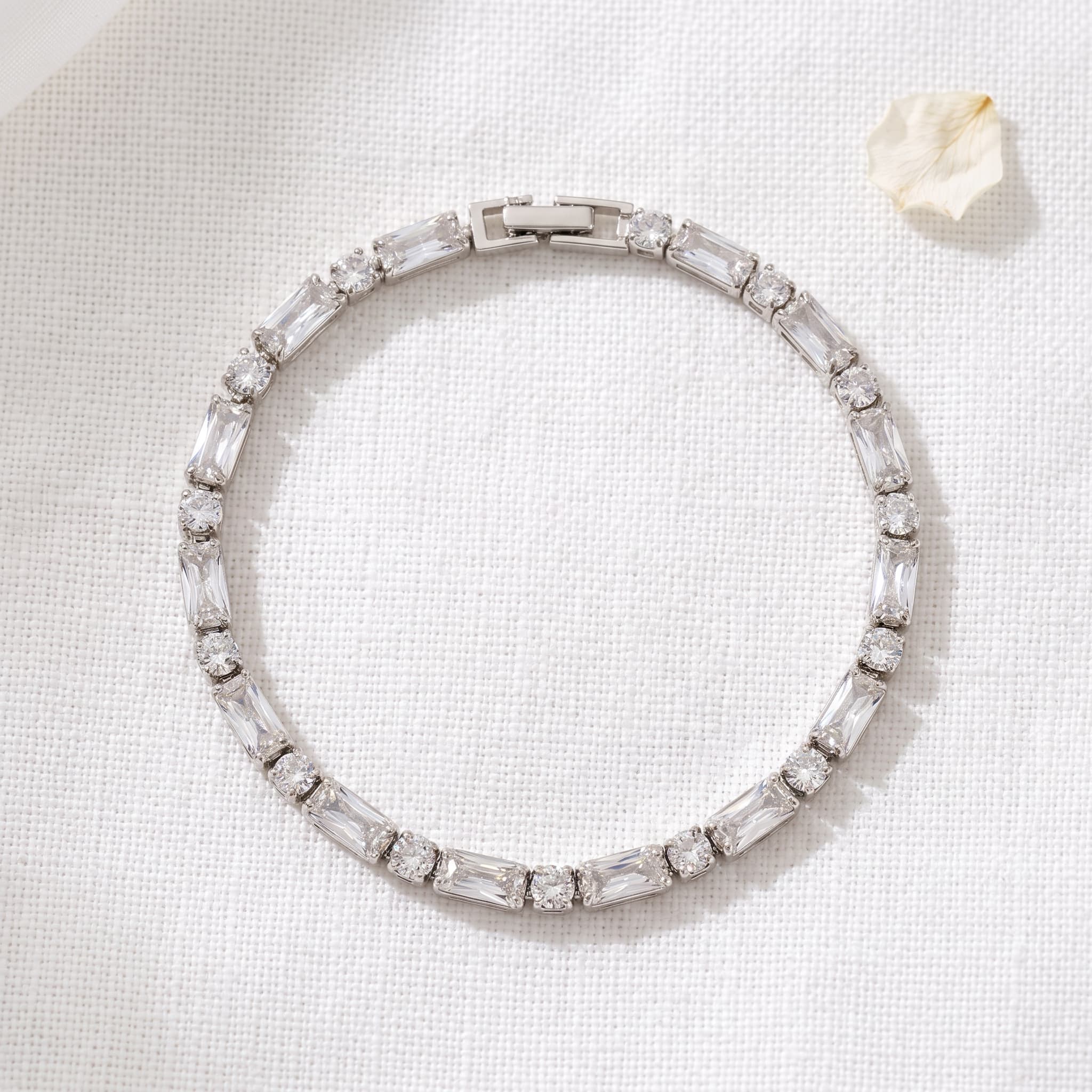 classic baguette stone tennis bracelet