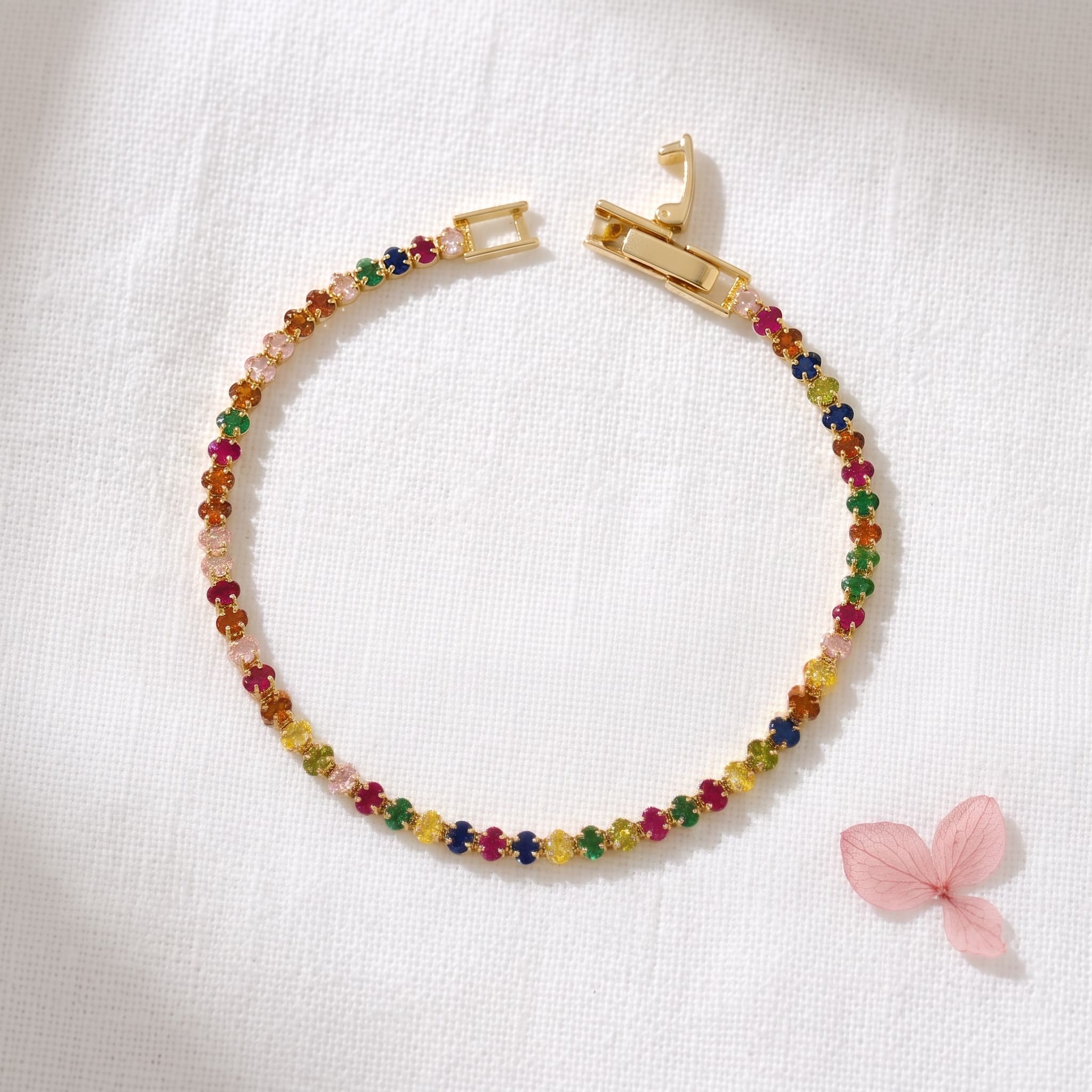 multicolour gemstone tennis bracelet