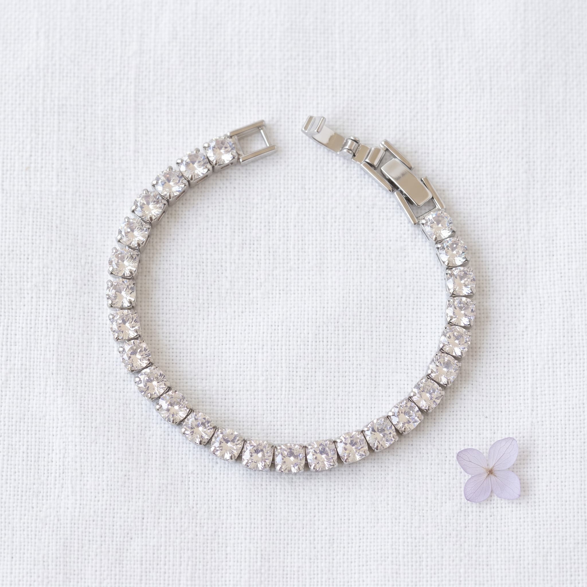 classic silver tennis bracelet