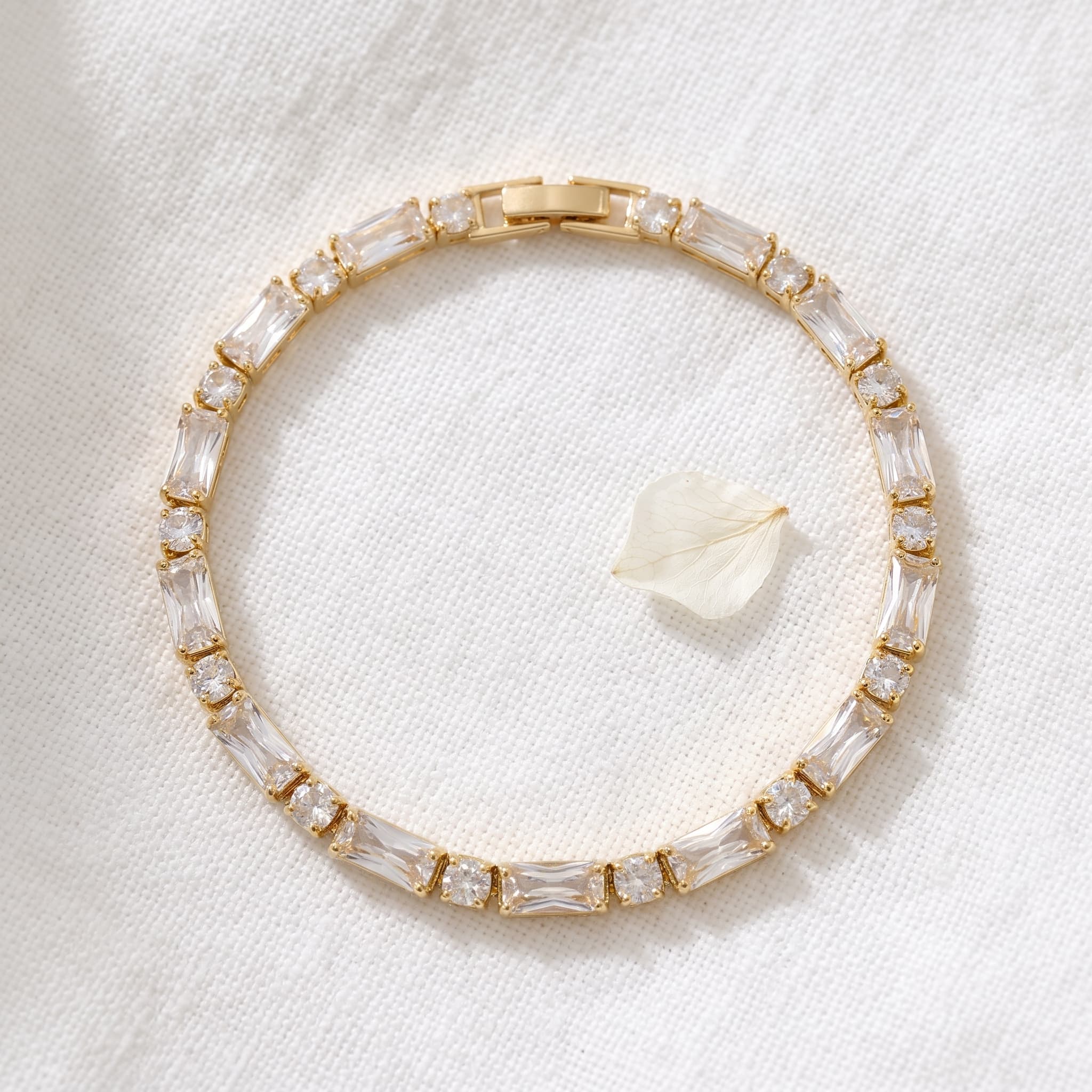 rectangular stone tennis bracelet
