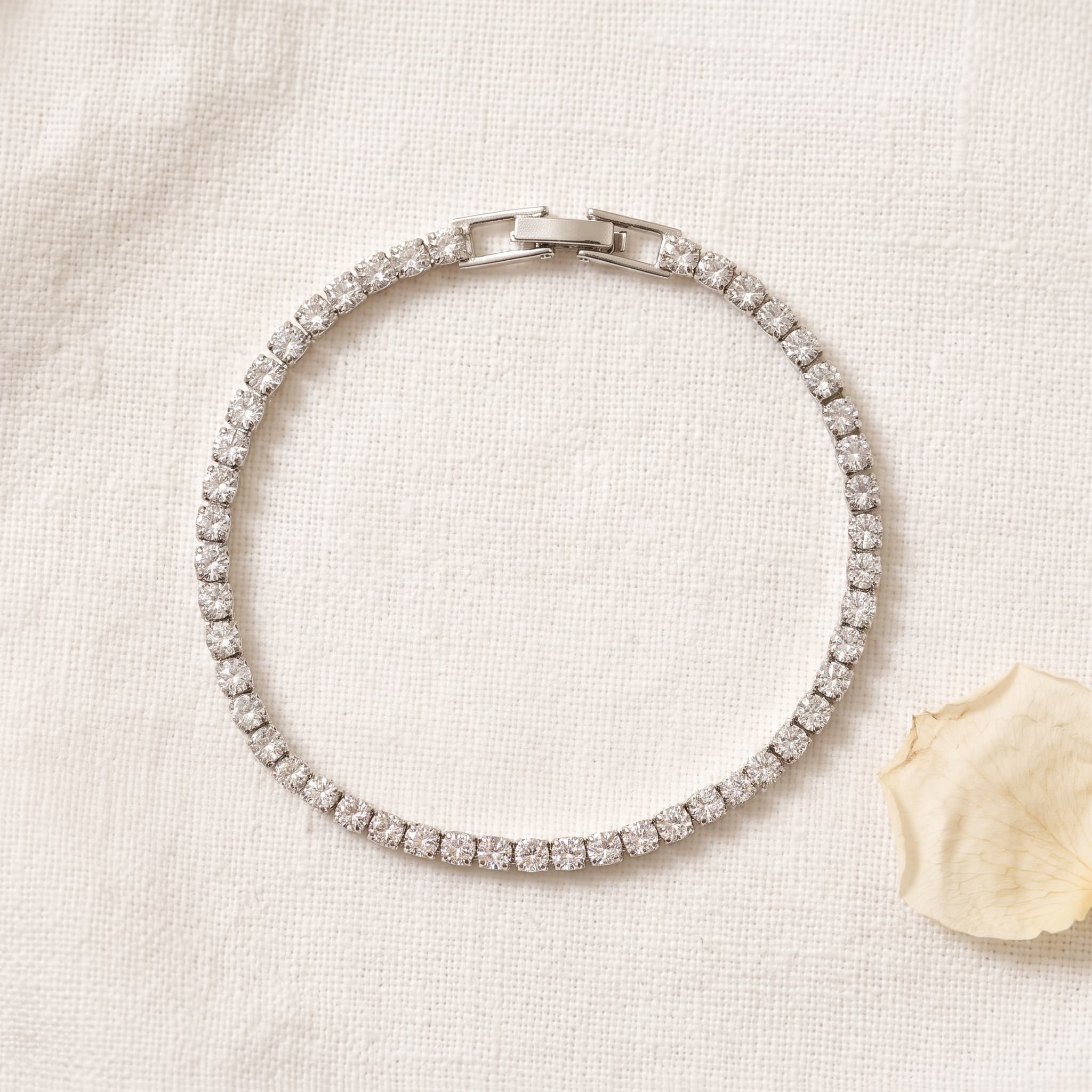 classic silver tennis bracelet