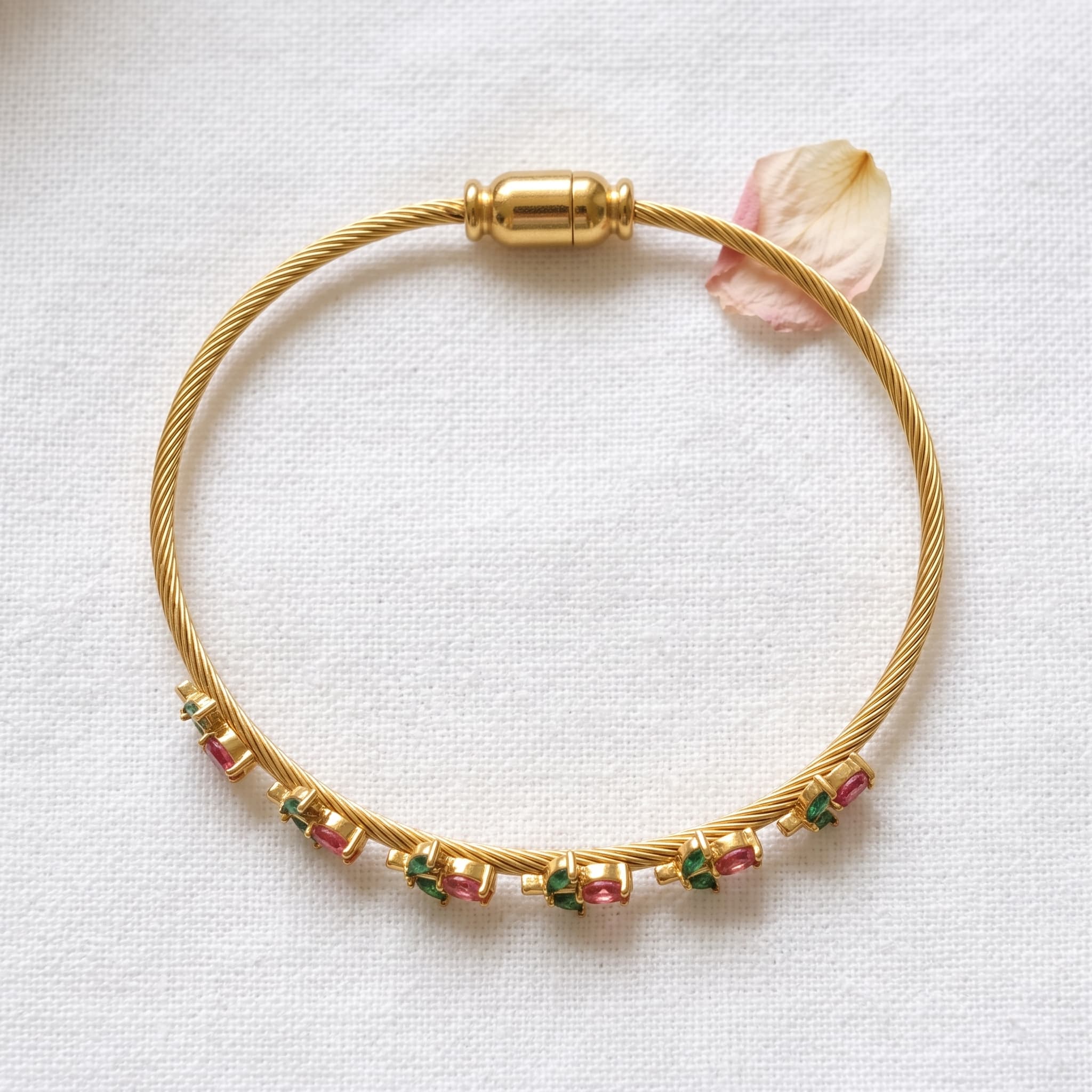 floral gold wire bracelet