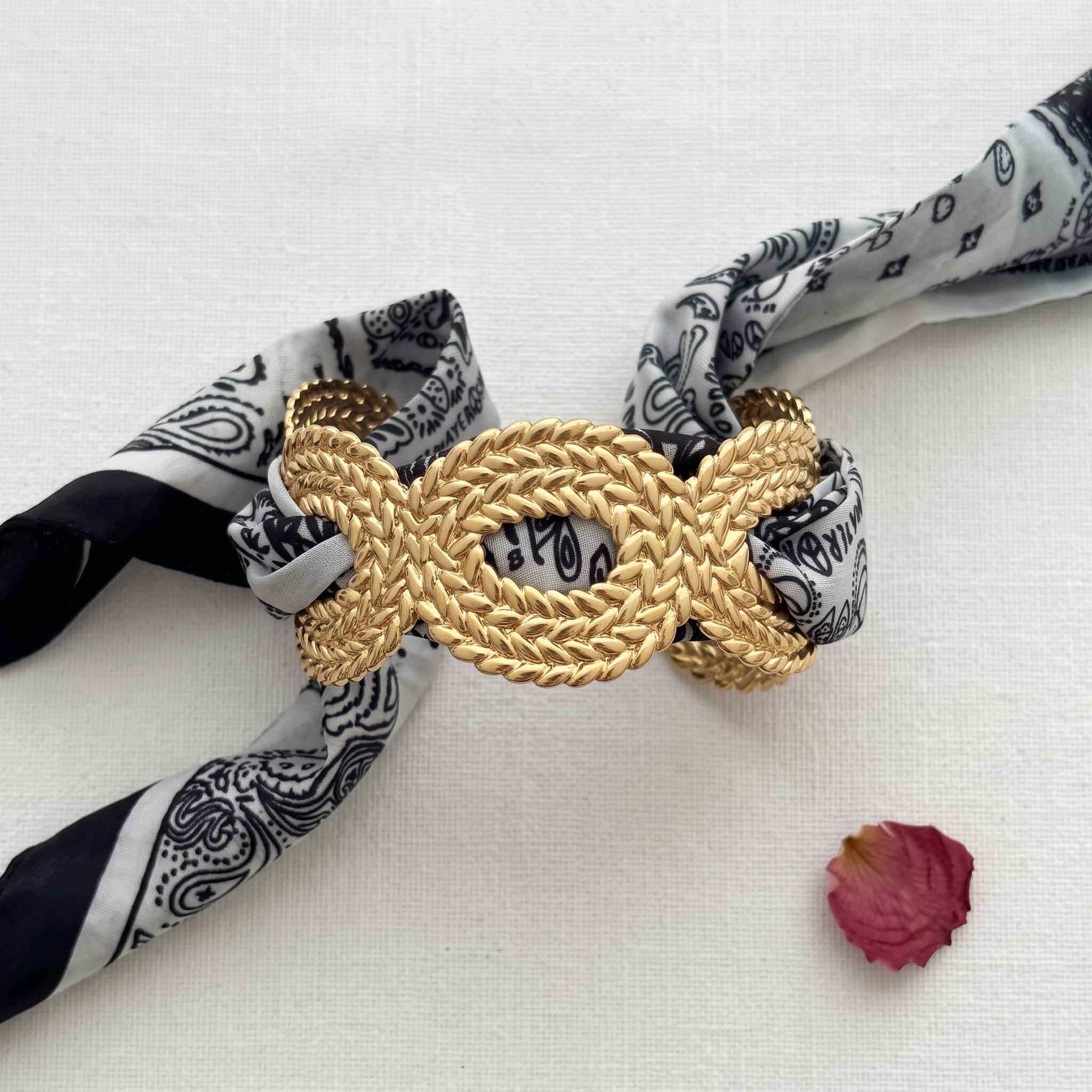 braided ribbon cuff bracelet
