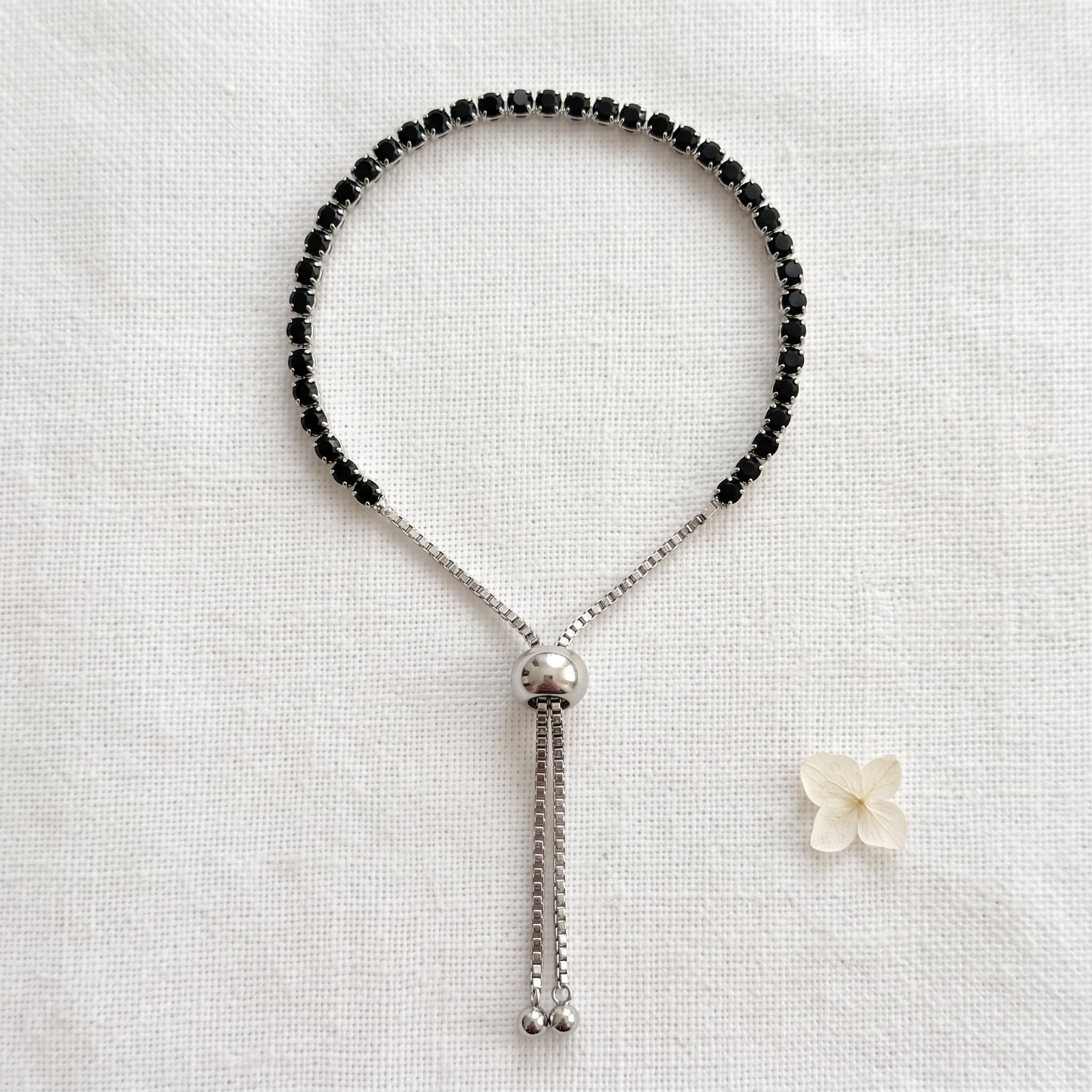 black stone slider bracelet