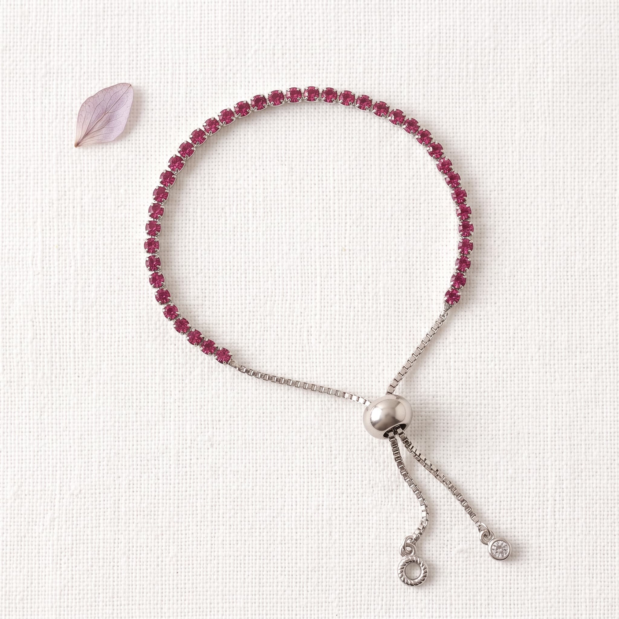pink stone slider bracelet