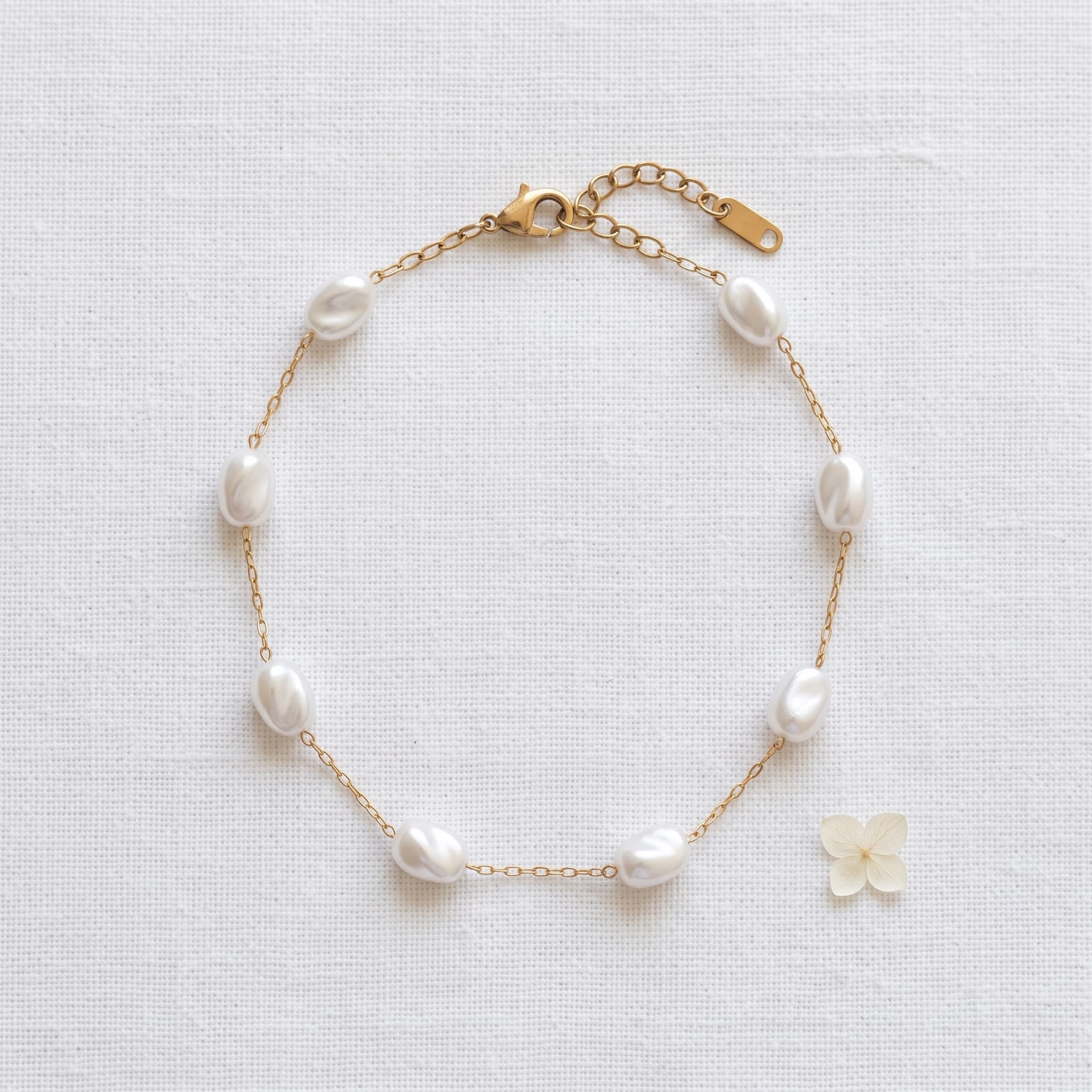 dainty pearl chain anklet