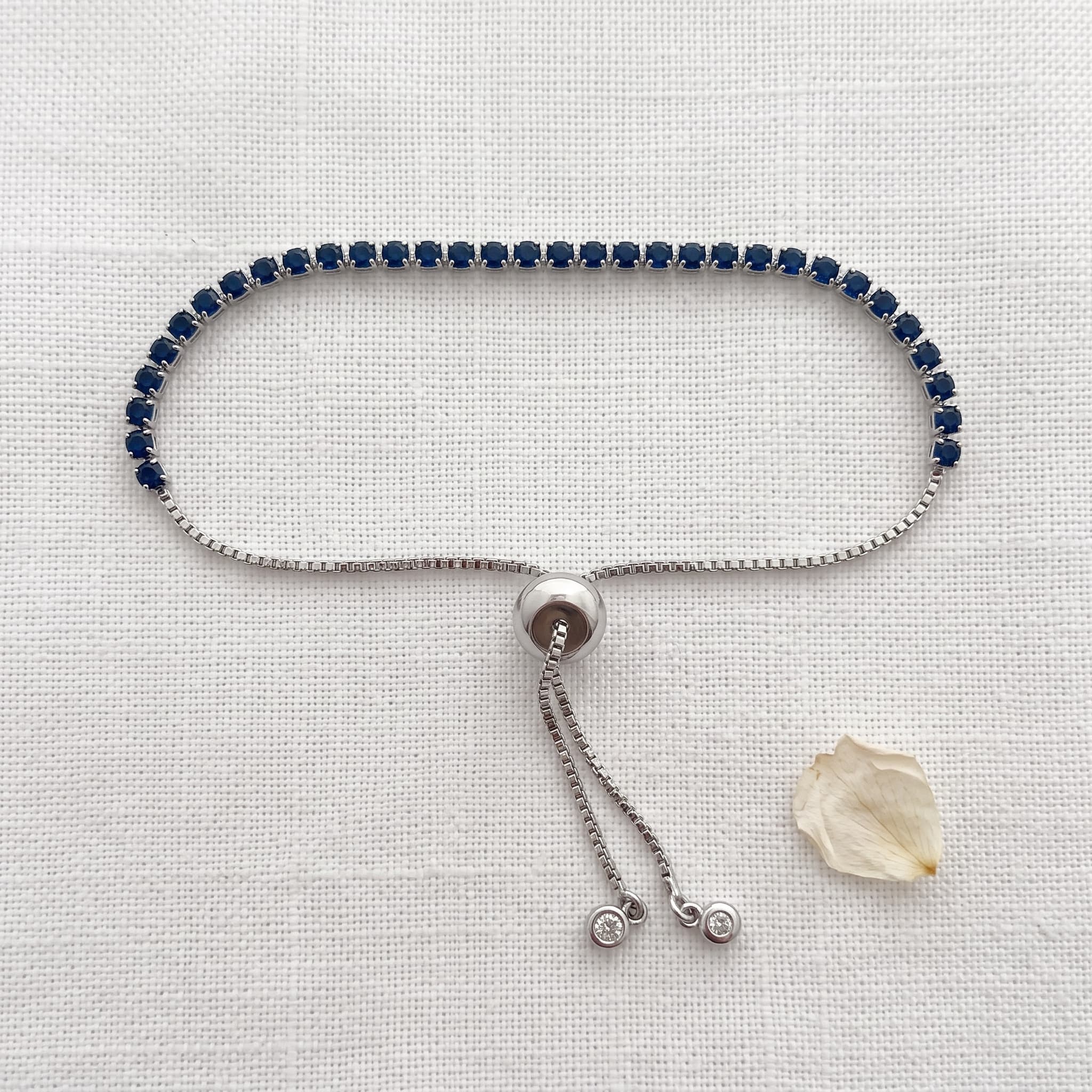 deep blue sliding tennis bracelet