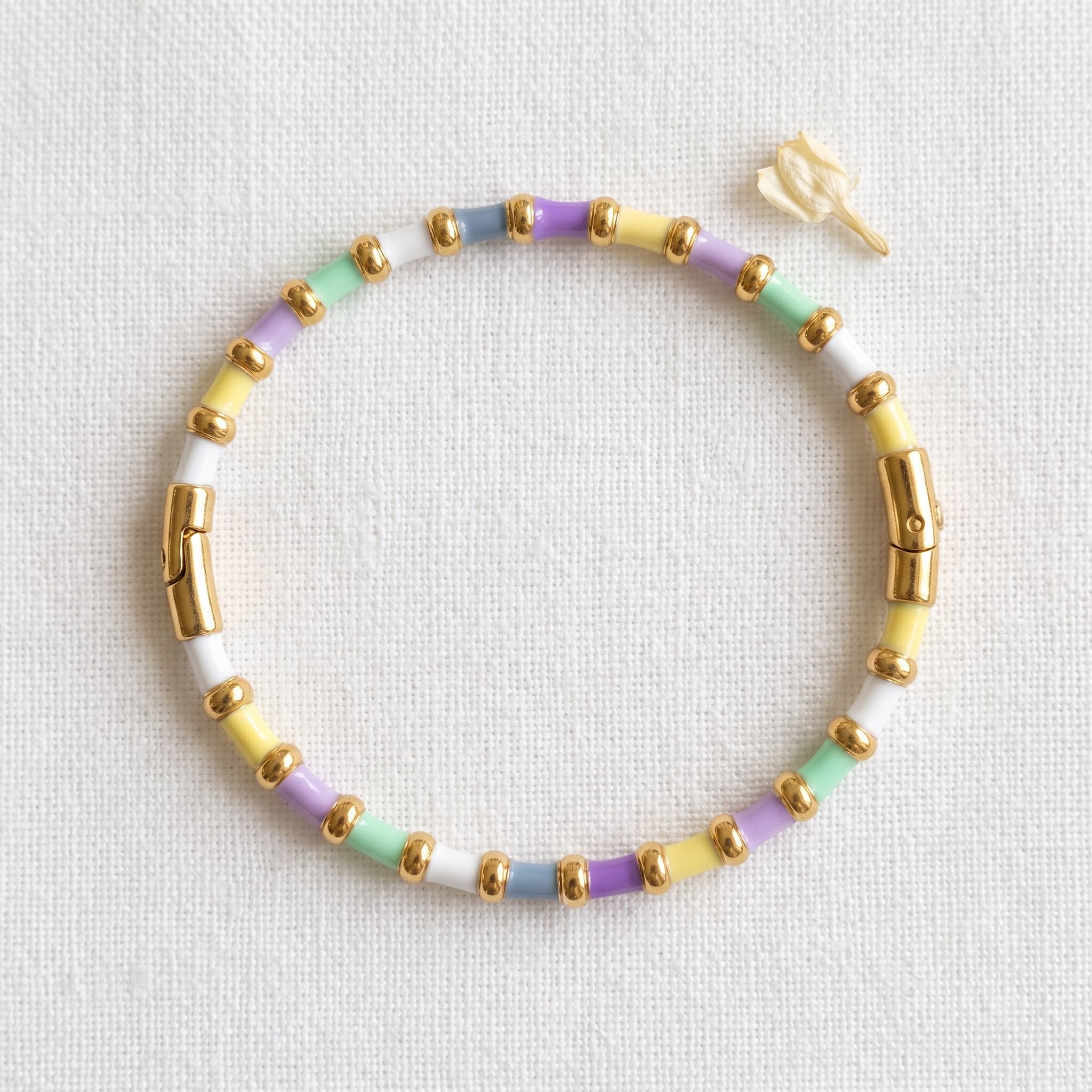 multicolour pastel enamel tube bracelet
