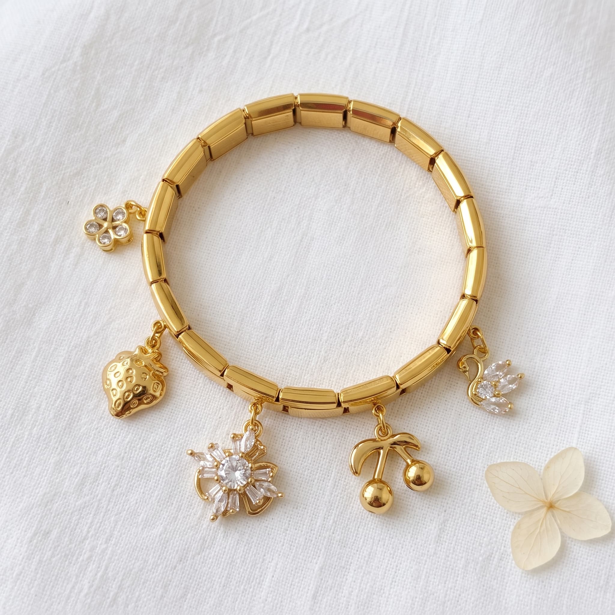 playful charm link bracelet