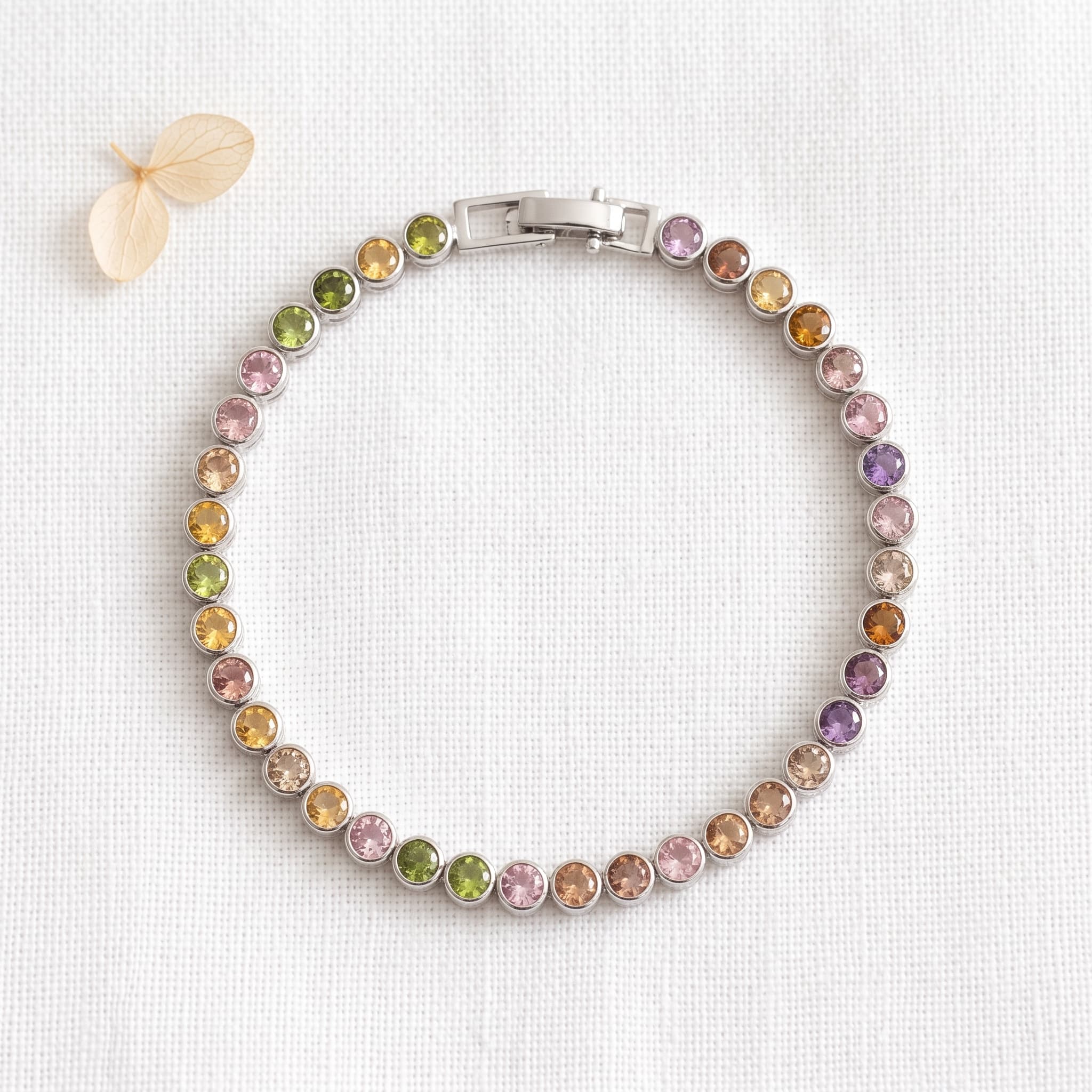 Sunrise multicolour stone tennis bracelet