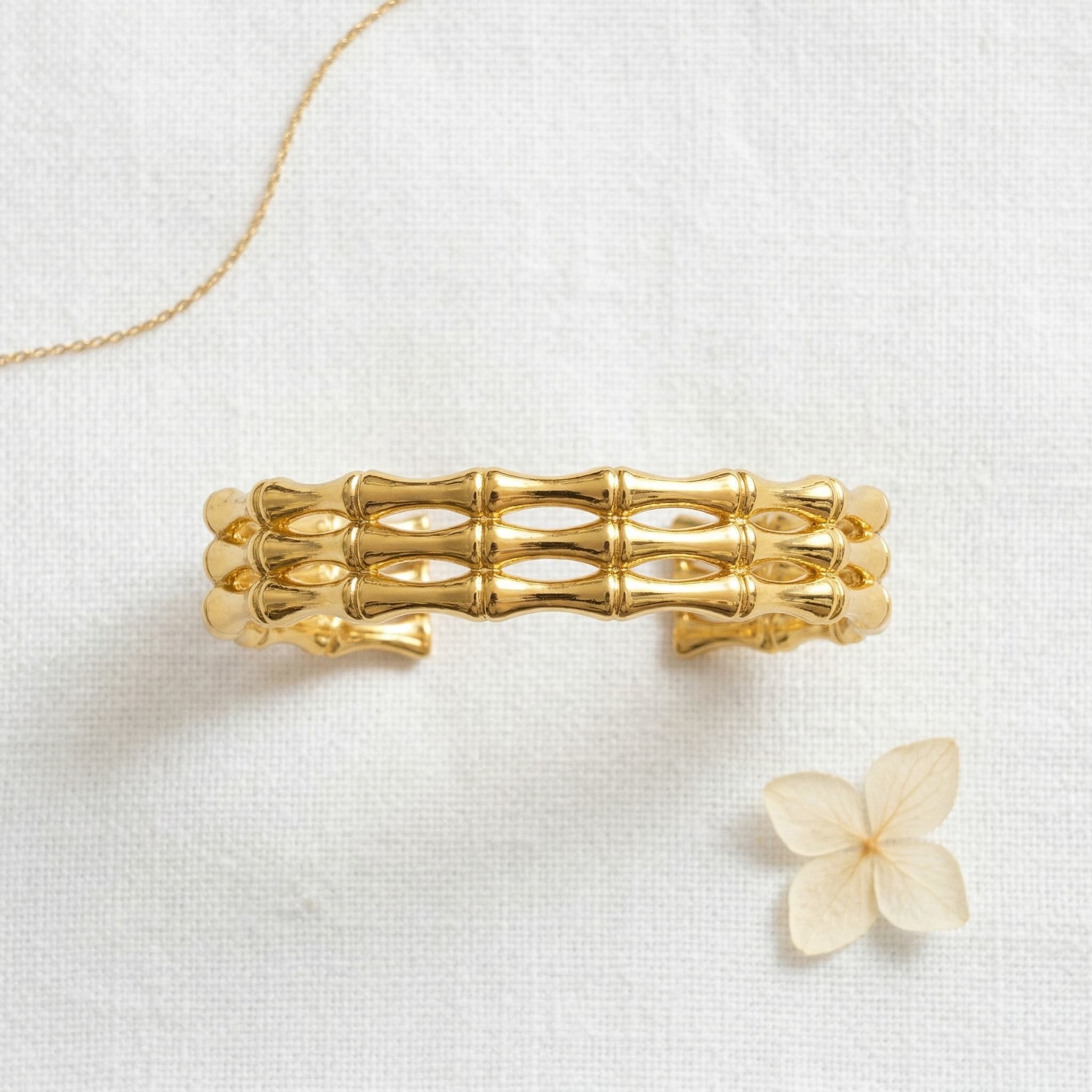 bamboo texture gold cuff