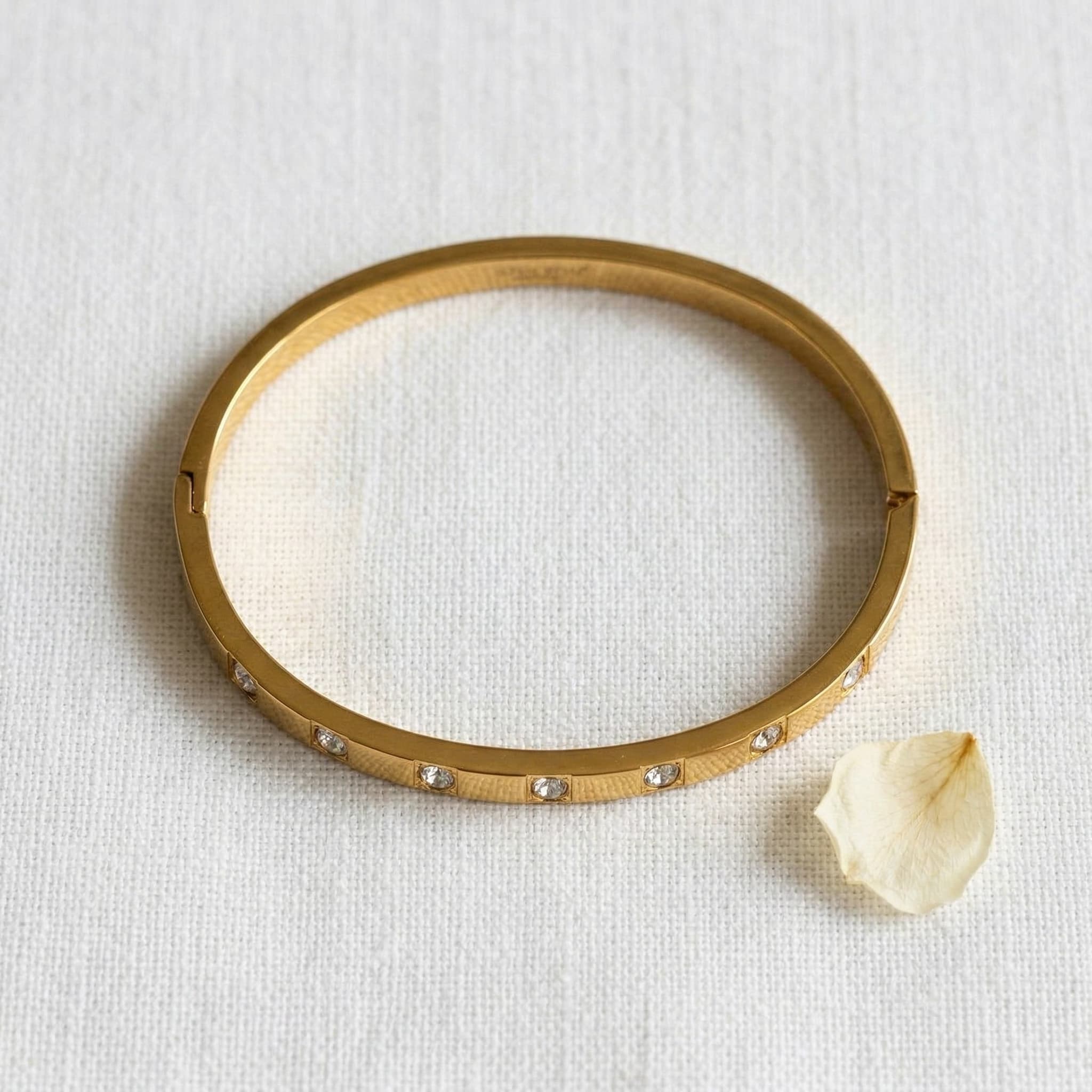 gently studded gold cuff