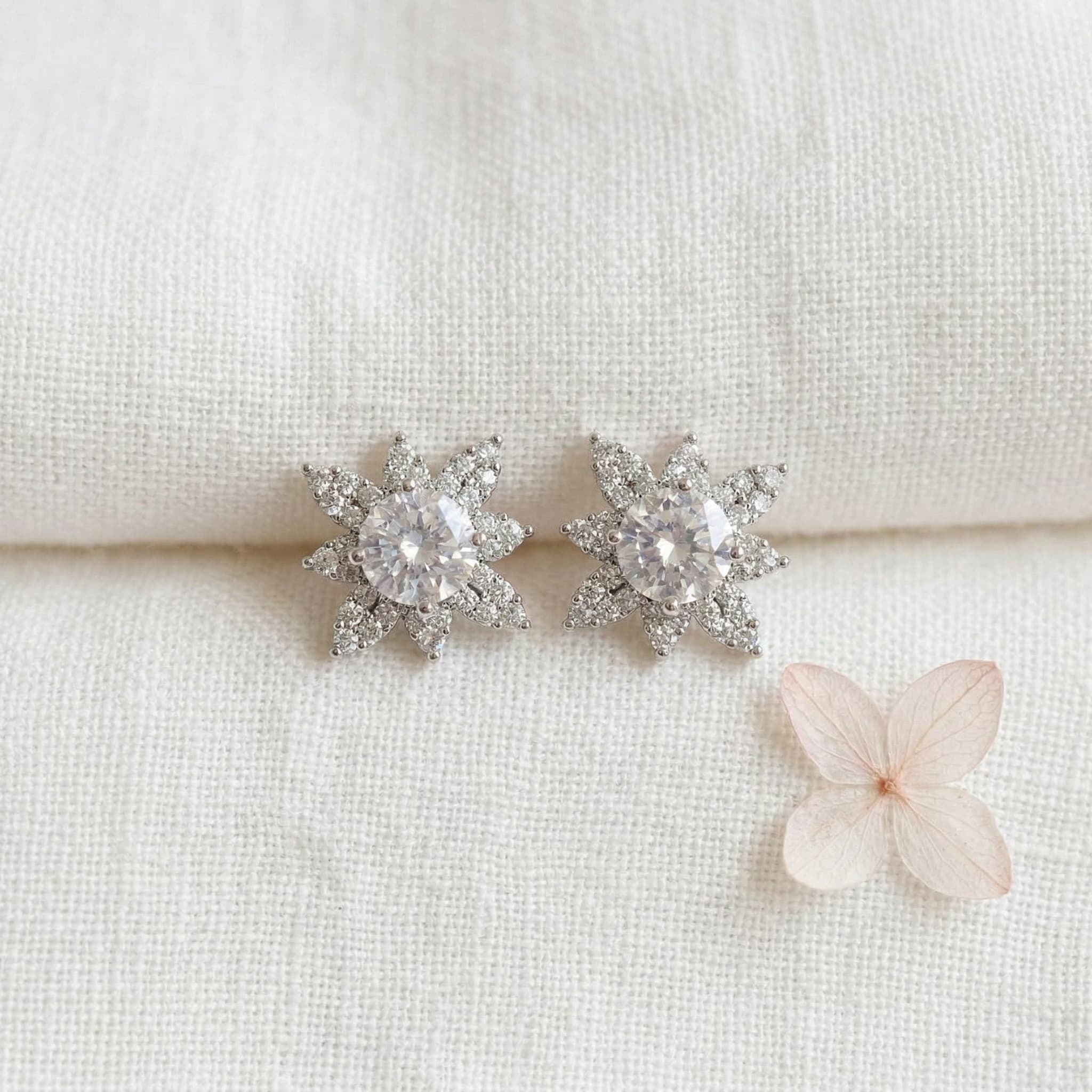 sparkly floral studs