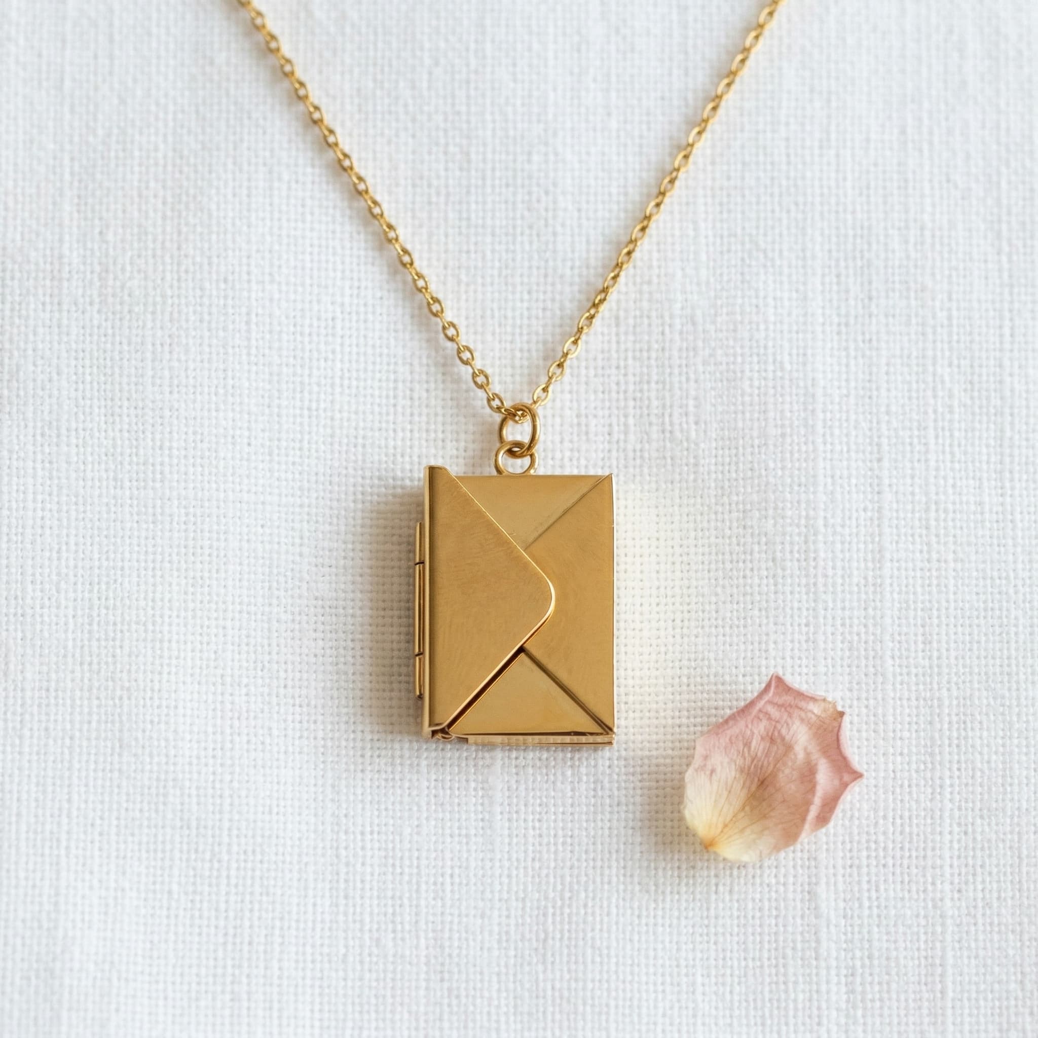 little golden letter necklace
