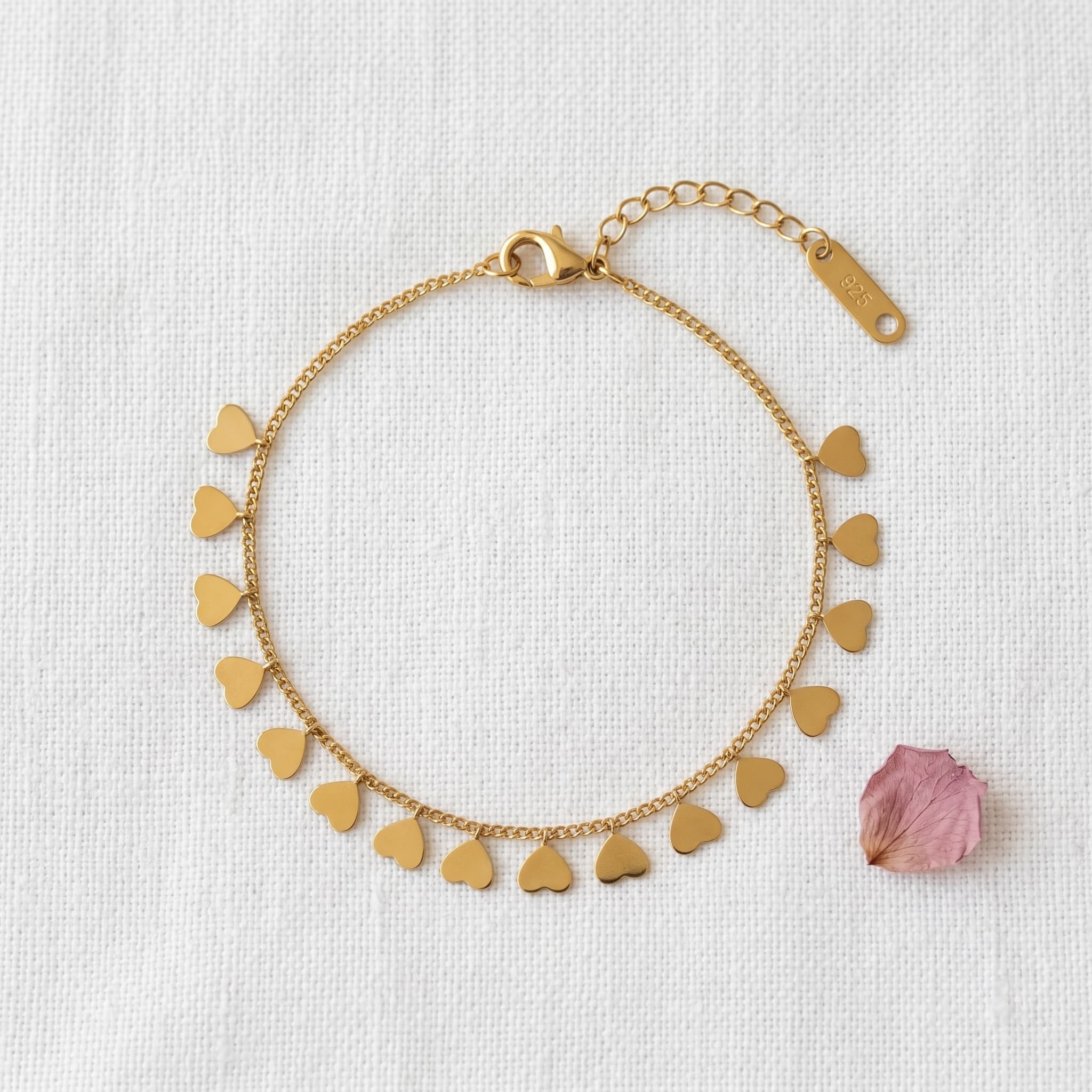 tiny hearts charm bracelet