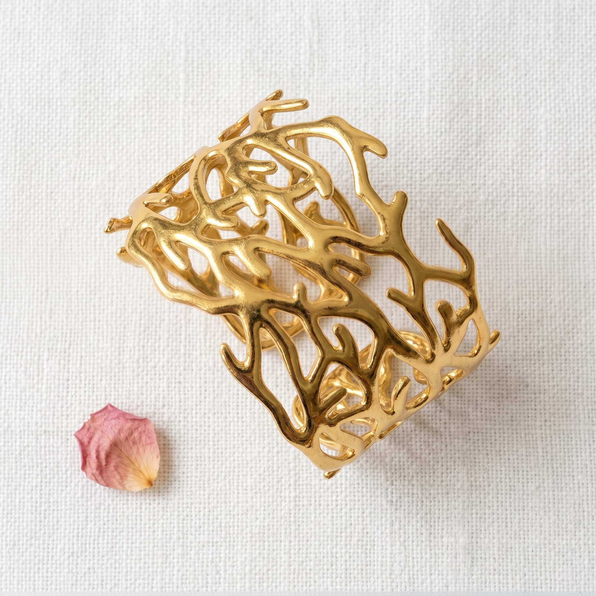 golden coral branch cuff