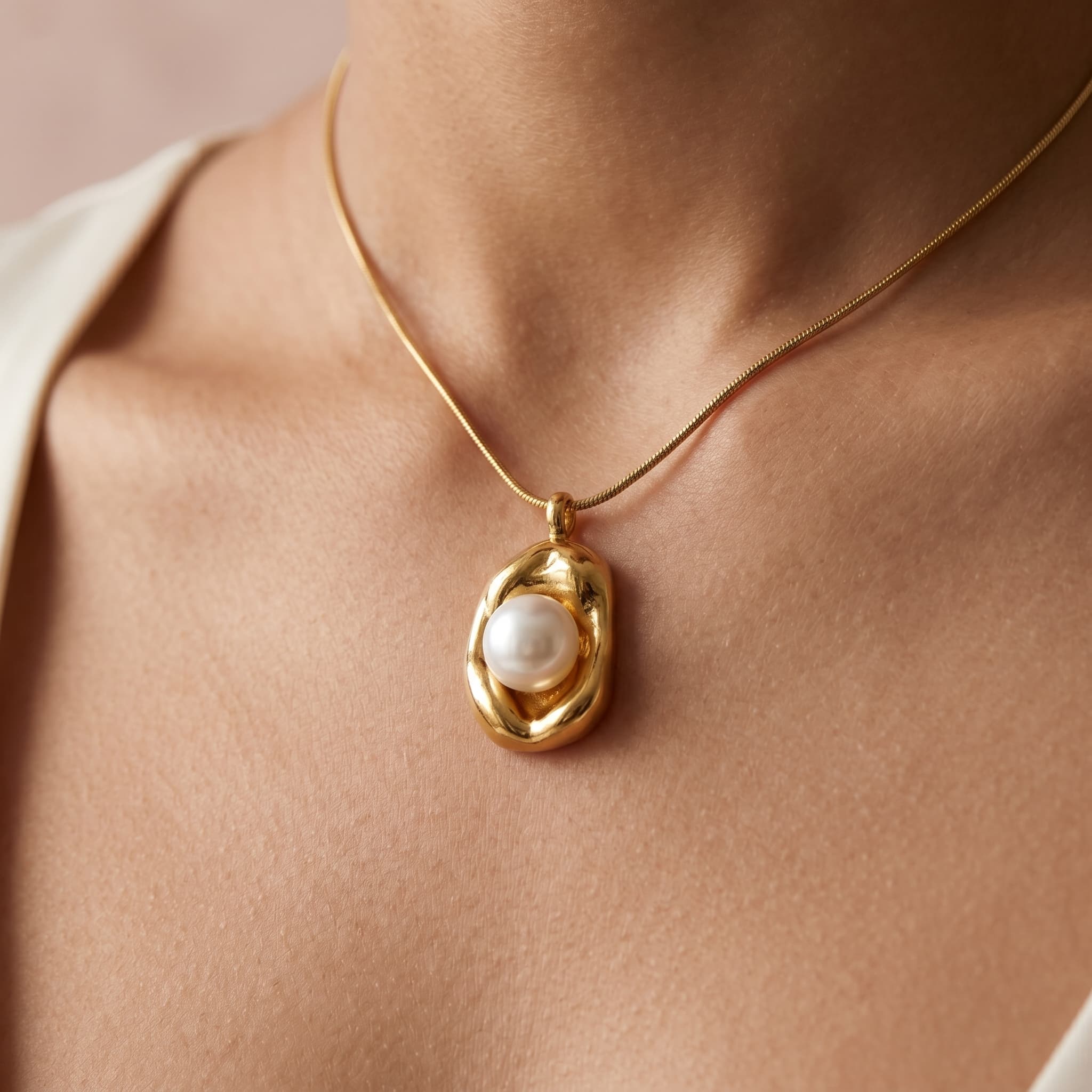 organic pearl pendant necklace
