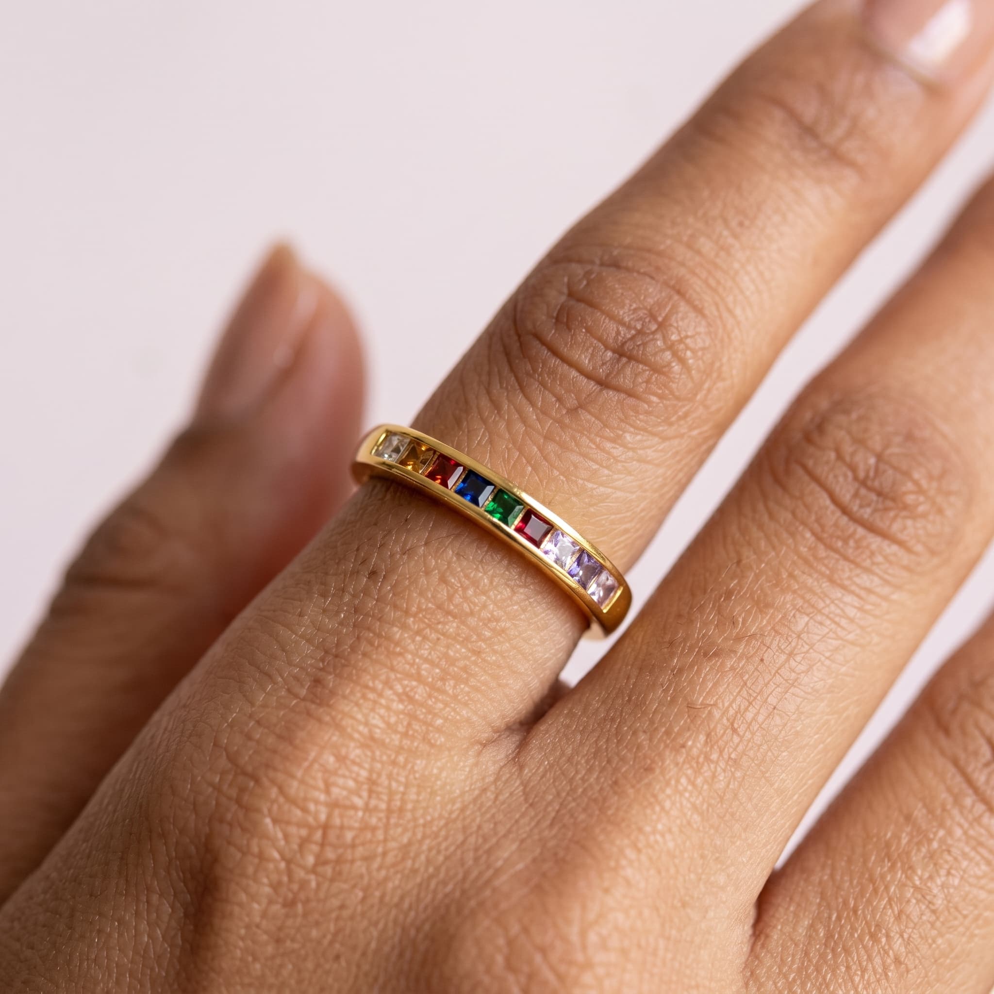 little rainbow band ring