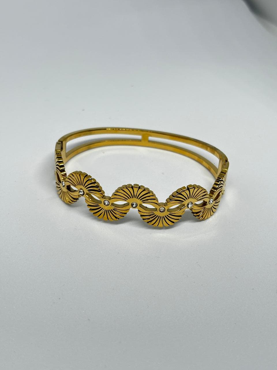 golden sunset wave cuff bracelet