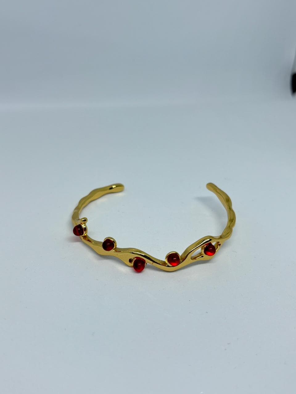 wavy red stone cuff