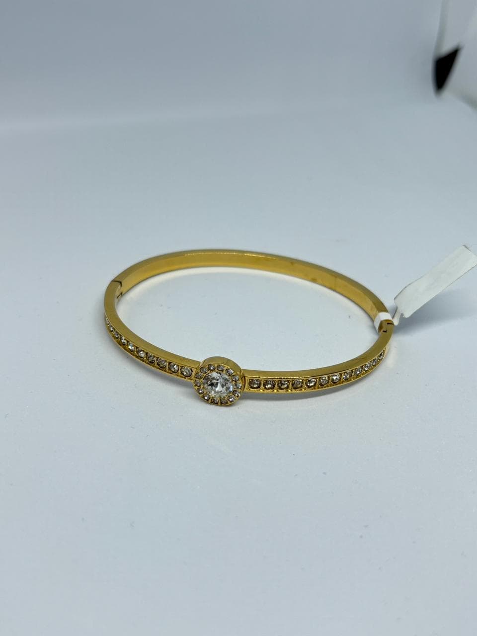 golden crystal halo bangle