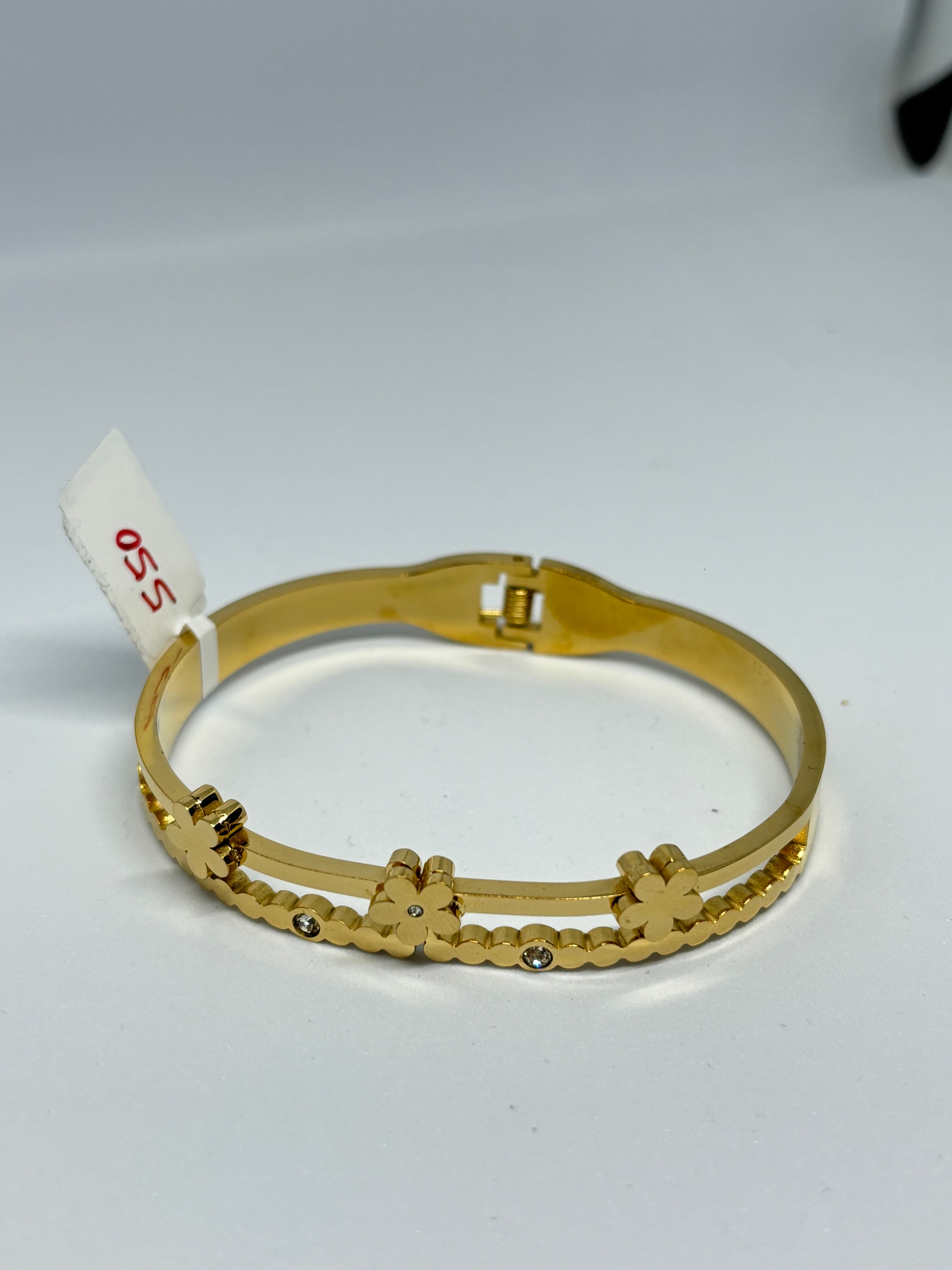 dainty flower charm bangle