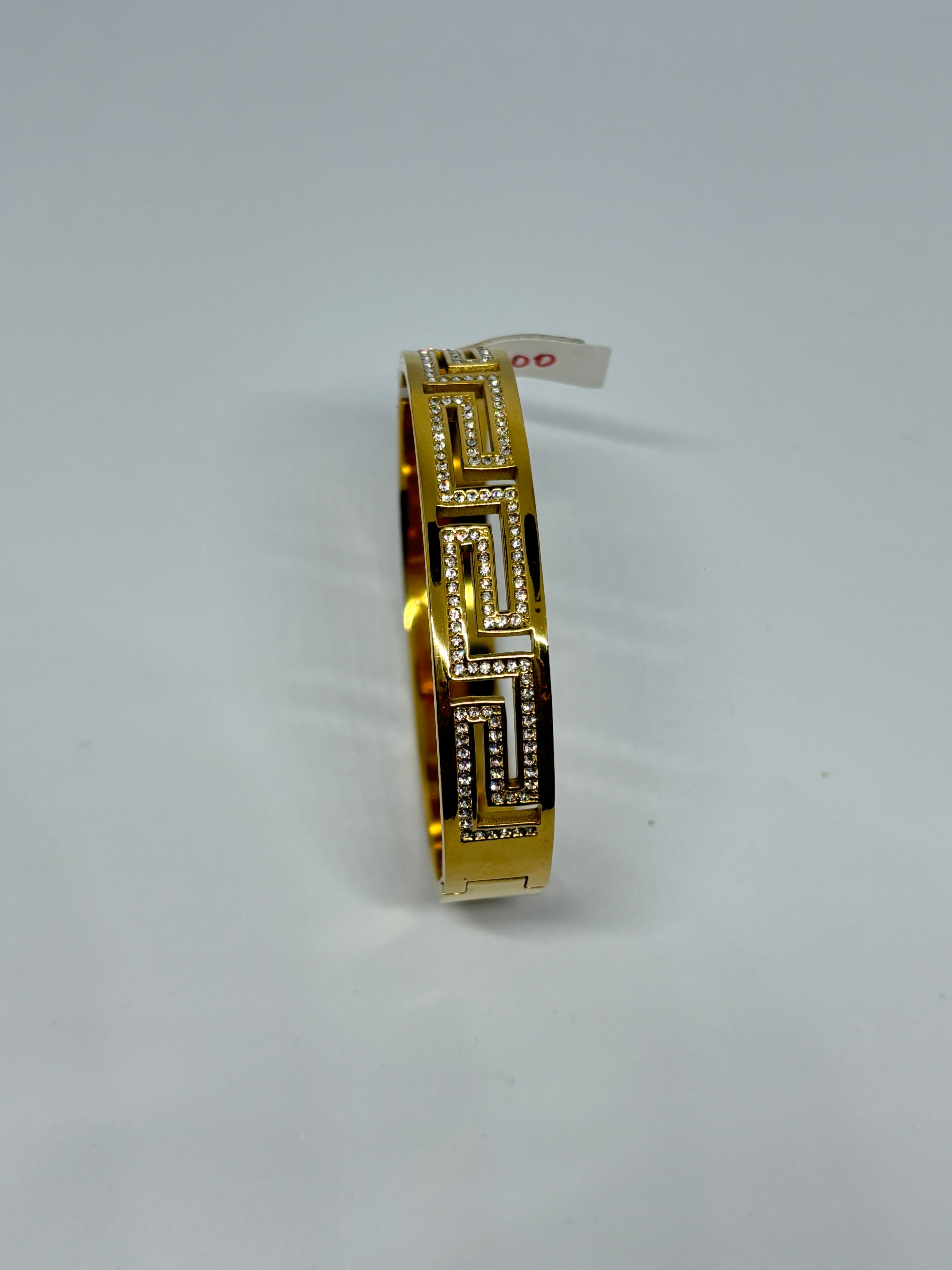 greek key crystal cuff