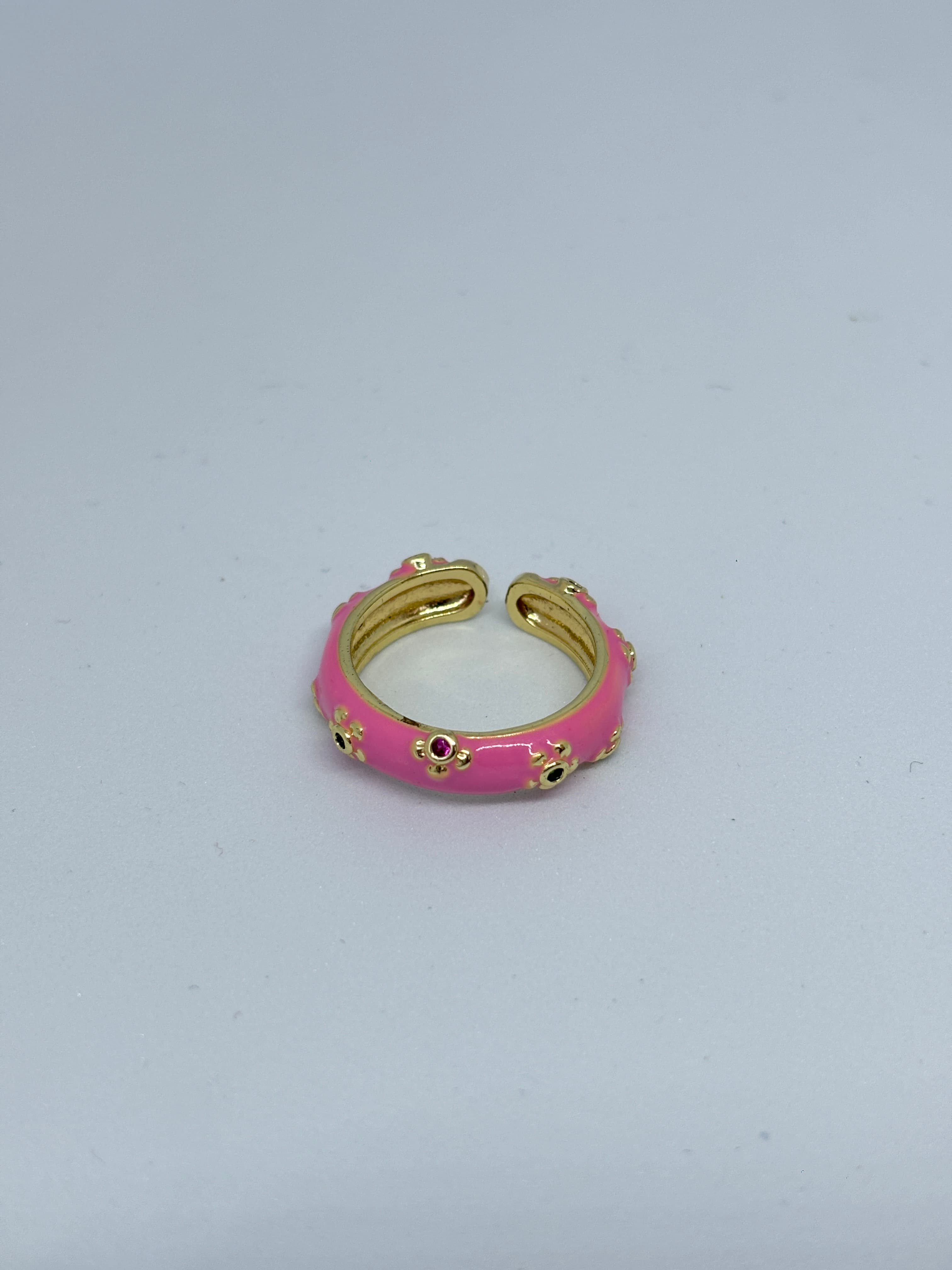 bubblegum pink enamel ring