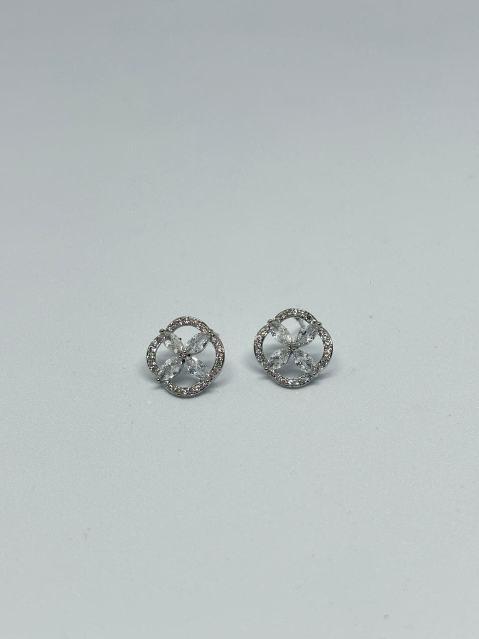 dainty flower silver studs