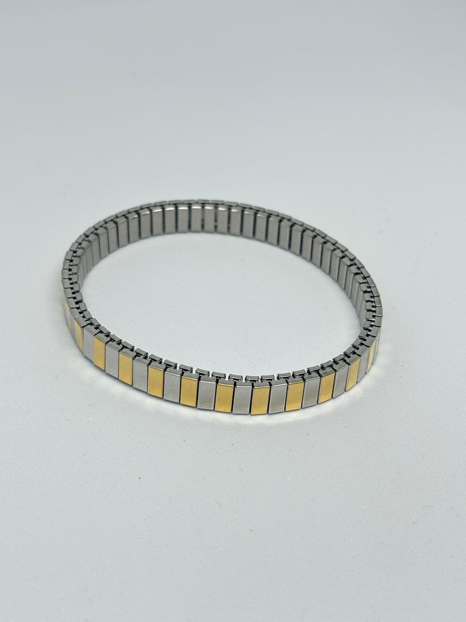 two tone flexible link bracelet