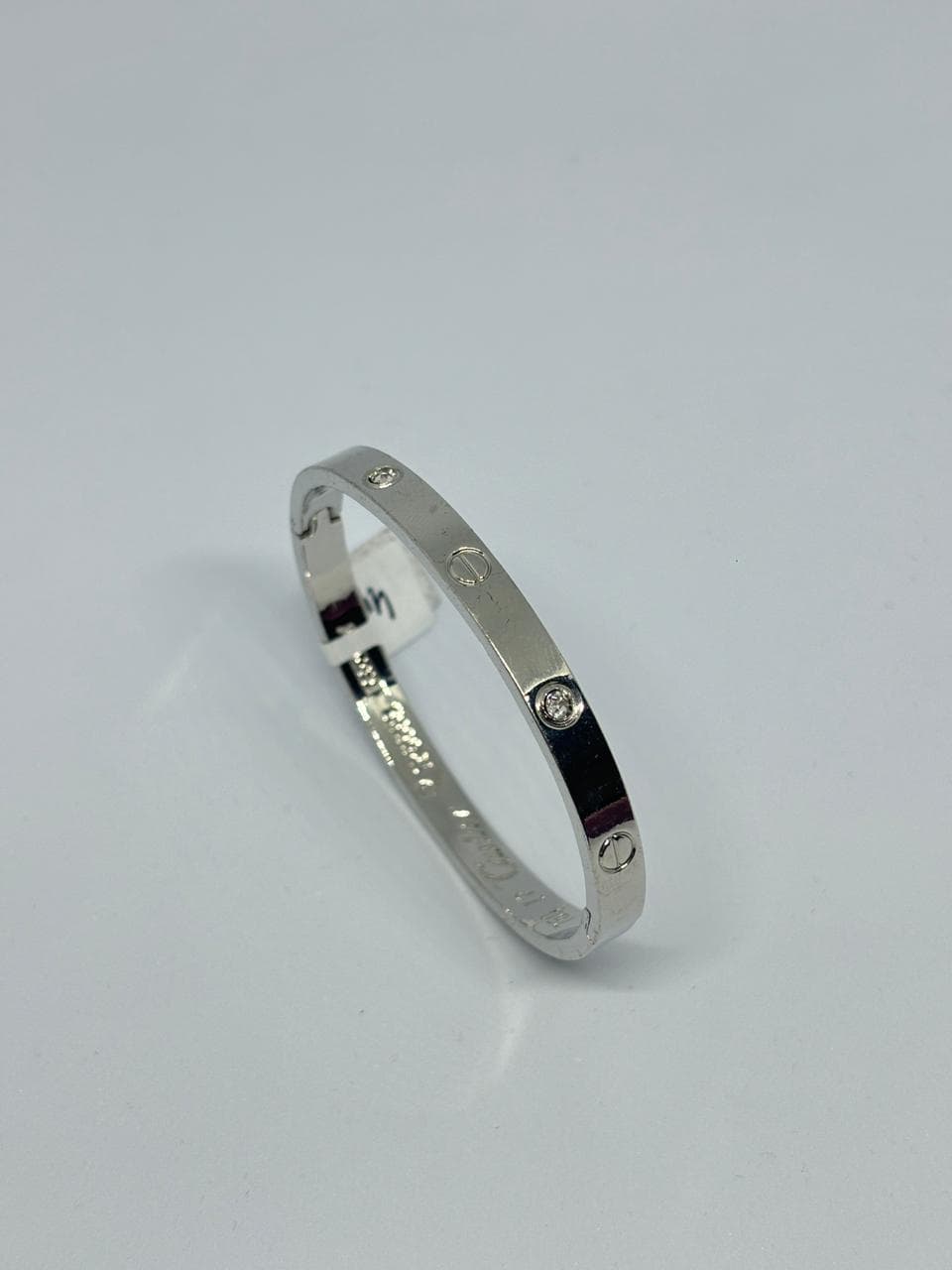 sleek silver studded bangle