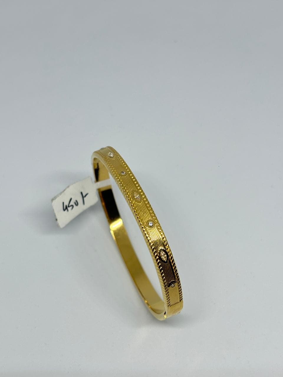 textured gold stone bangle