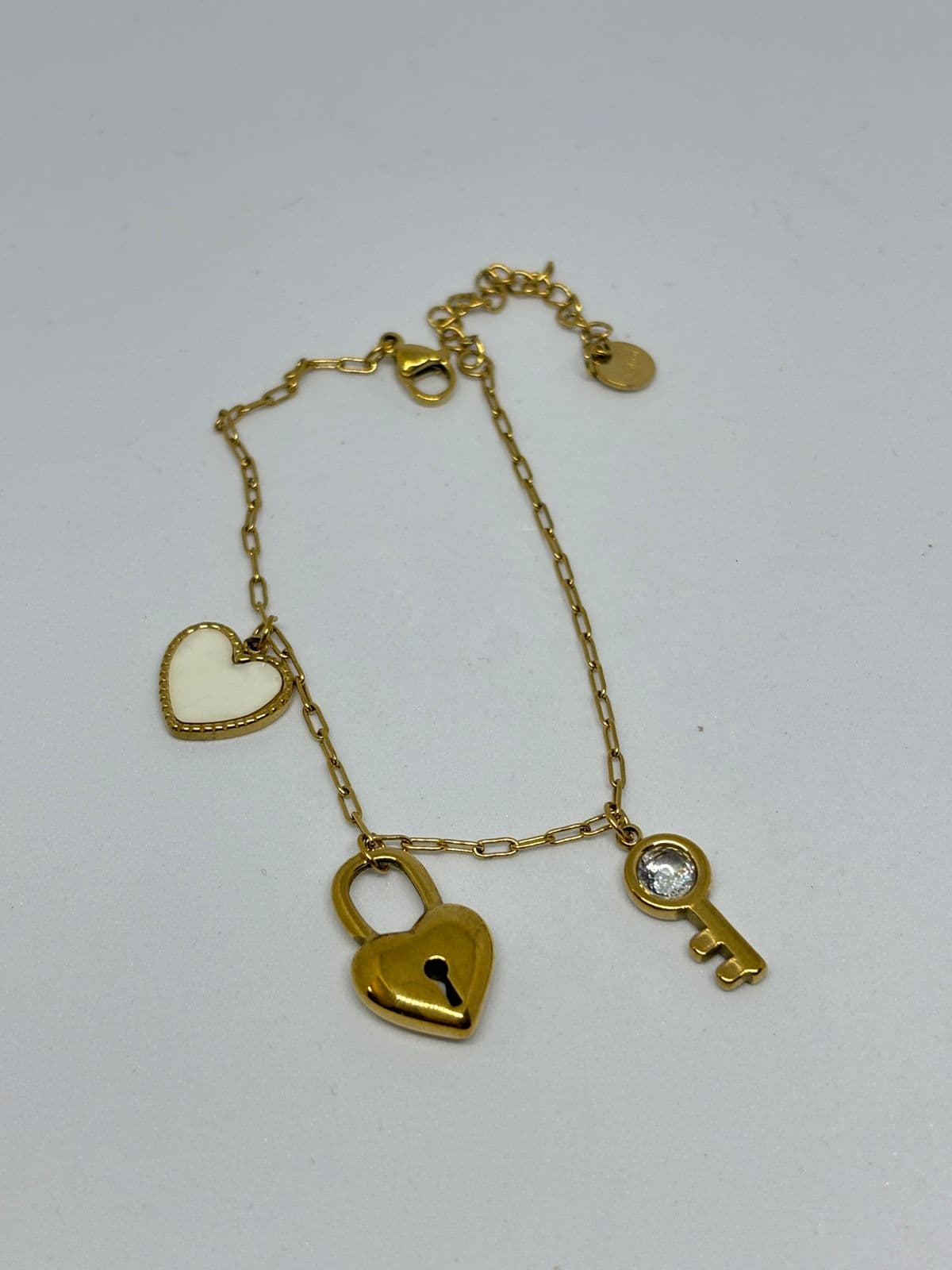 heart and key charm bracelet