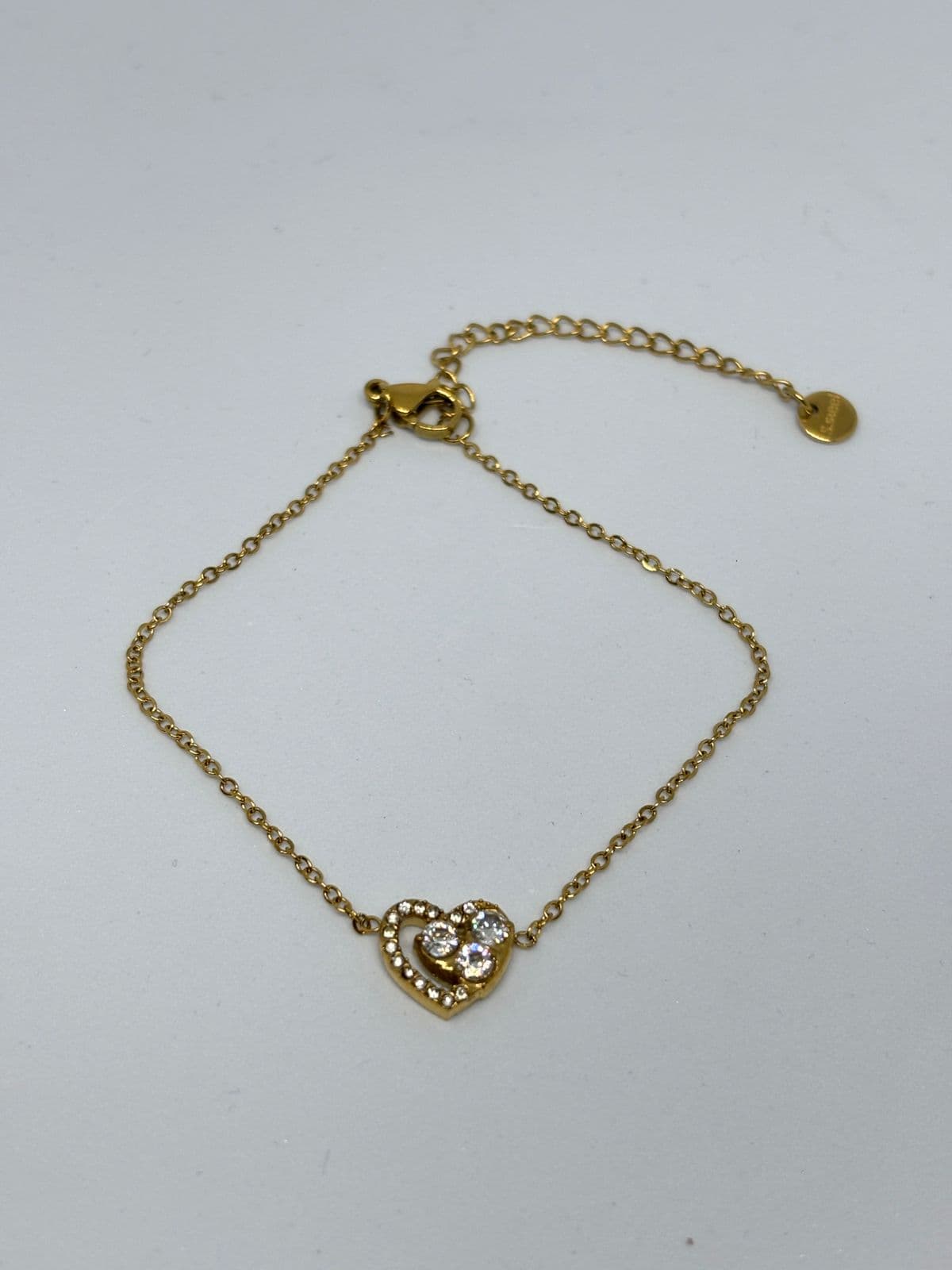 dainty heart charm bracelet