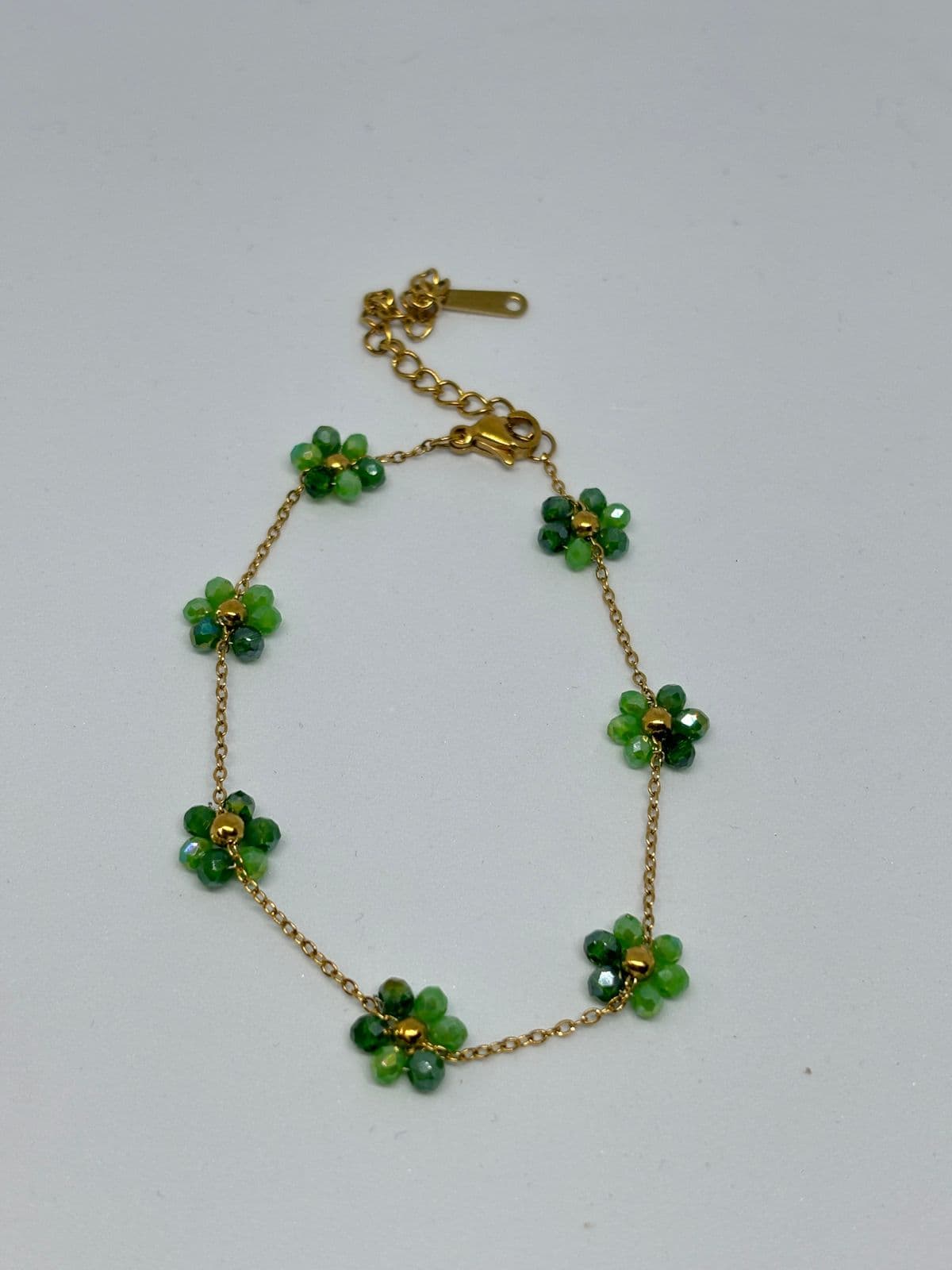 little green flower bracelet