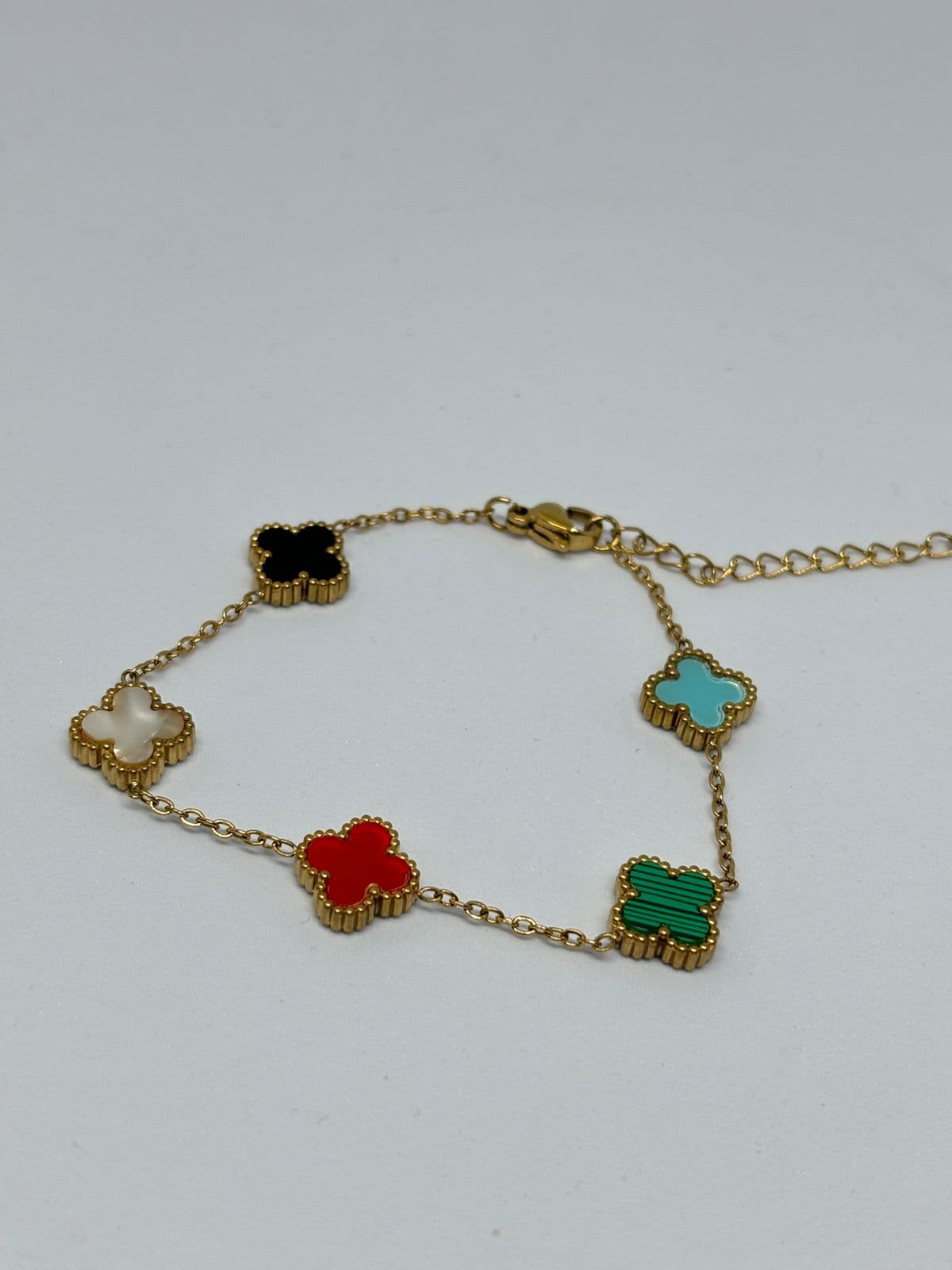 multicolour clover charm bracelet