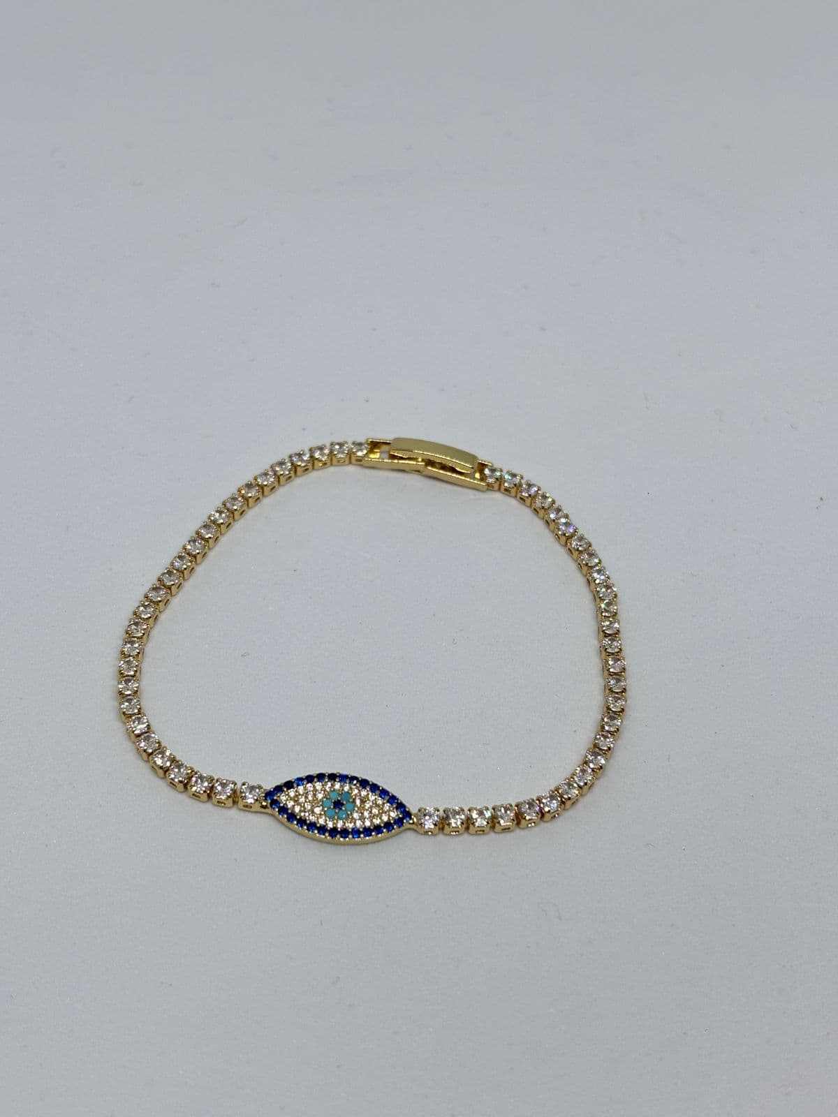 dainty evil eye tennis bracelet