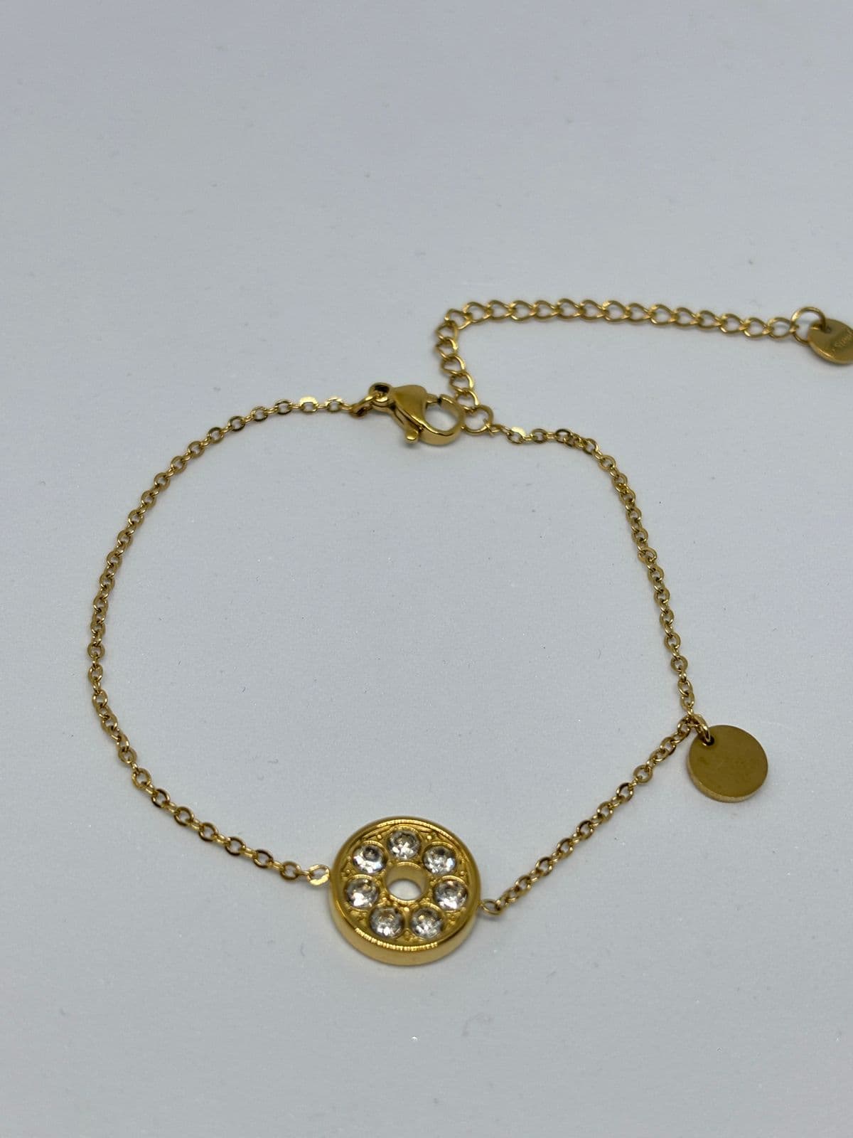 dainty circle charm bracelet