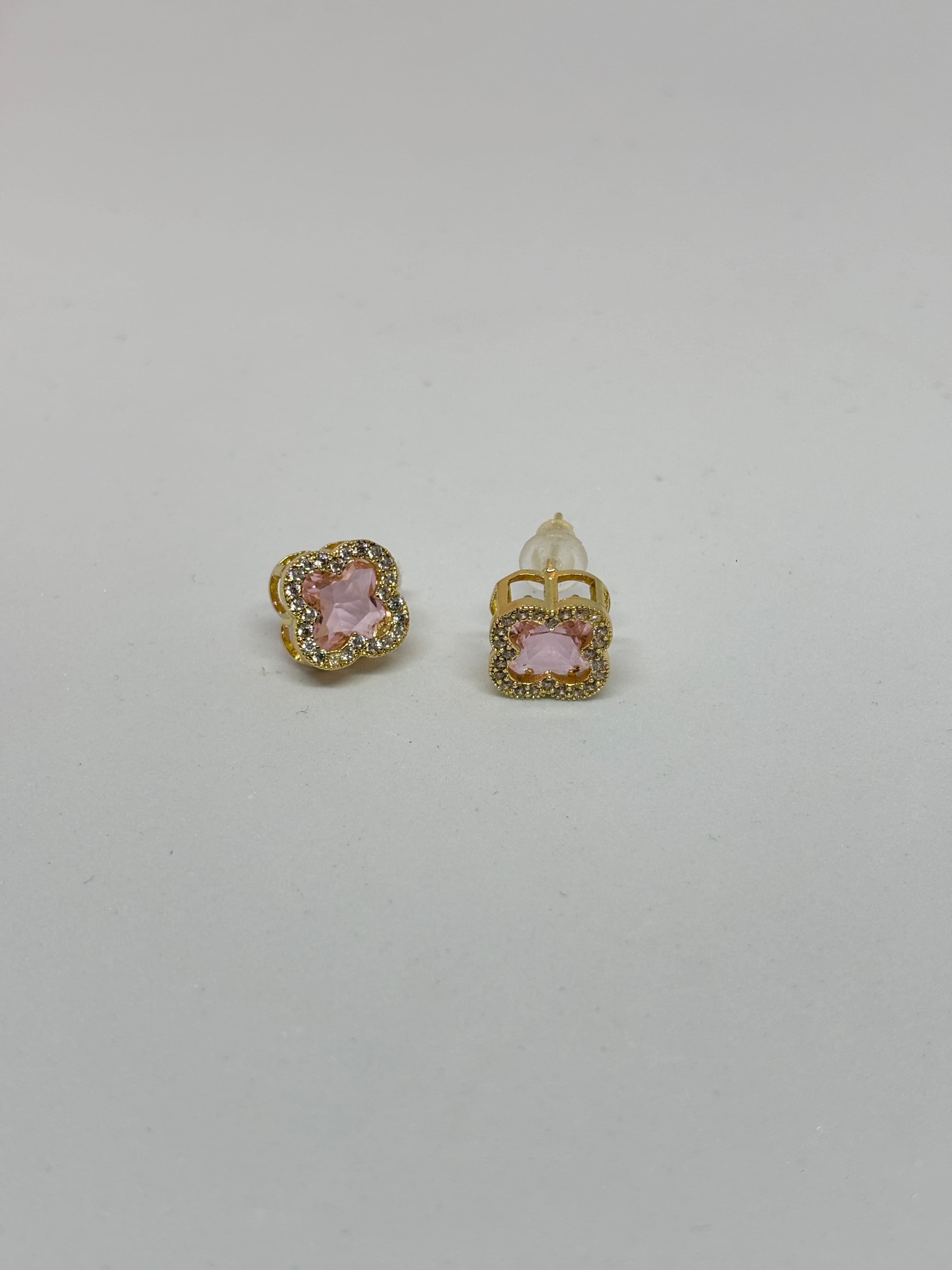 soft pink flower studs