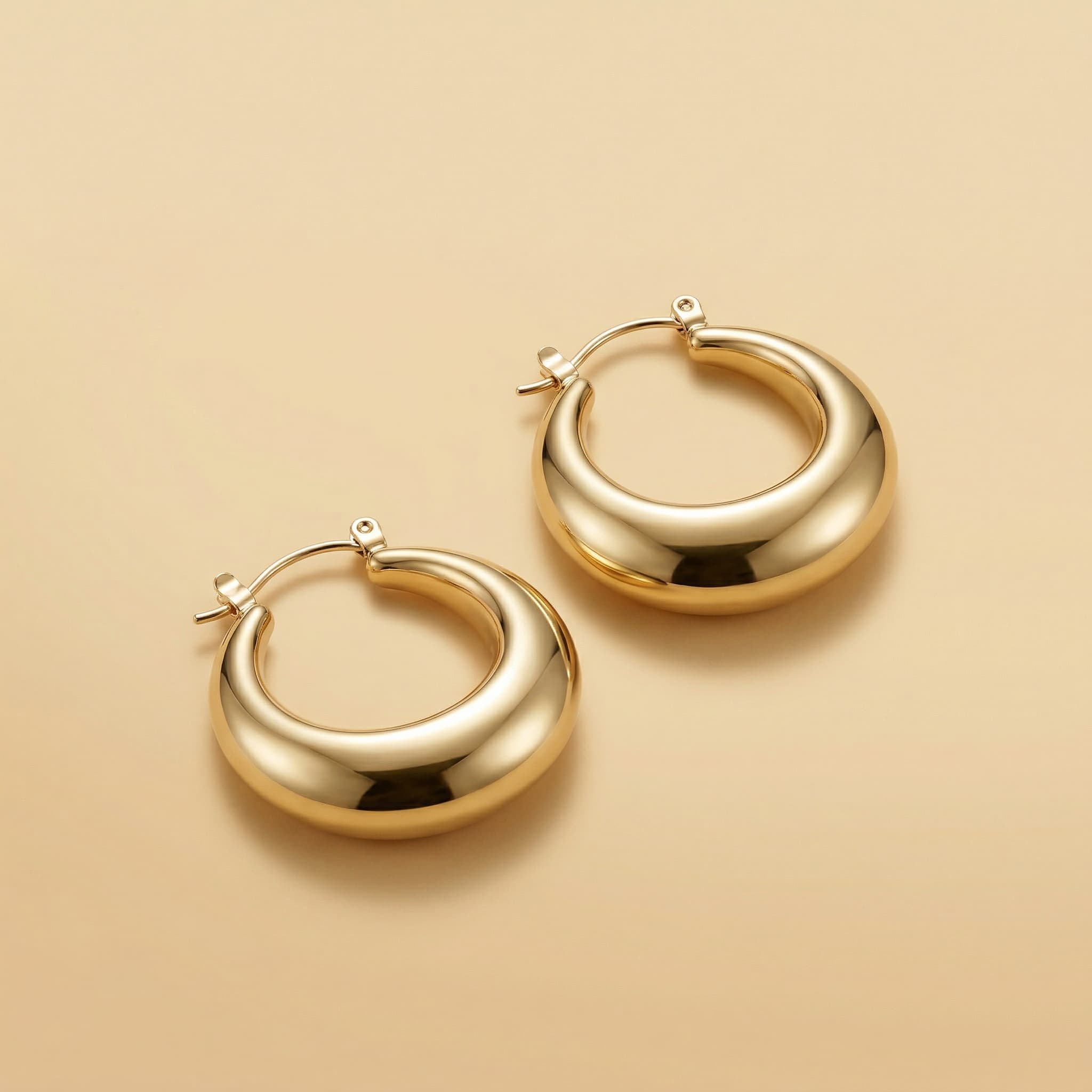 chunky gold everyday huggie hoops