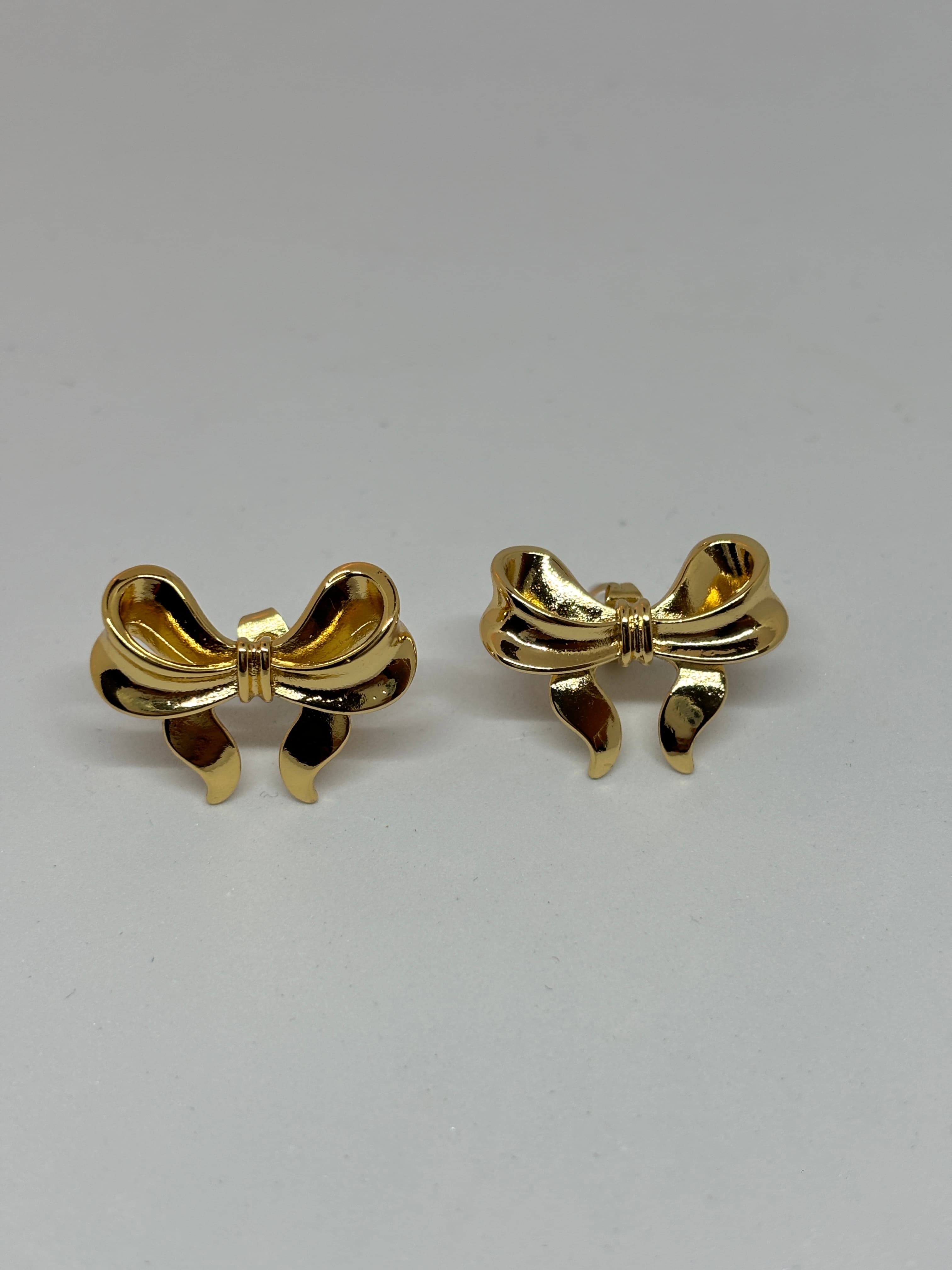 little gold bow studs