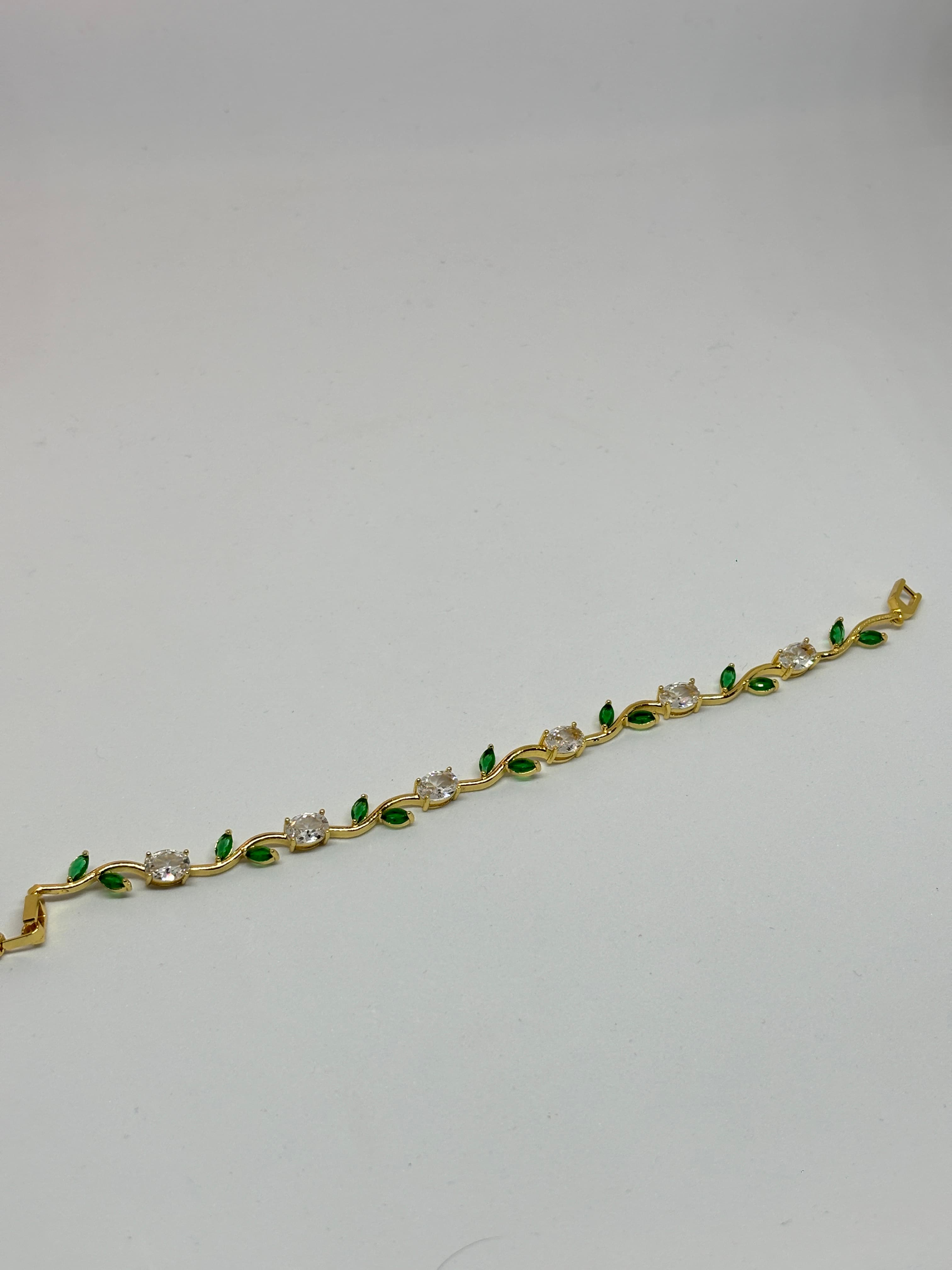emerald leaf vine bracelet