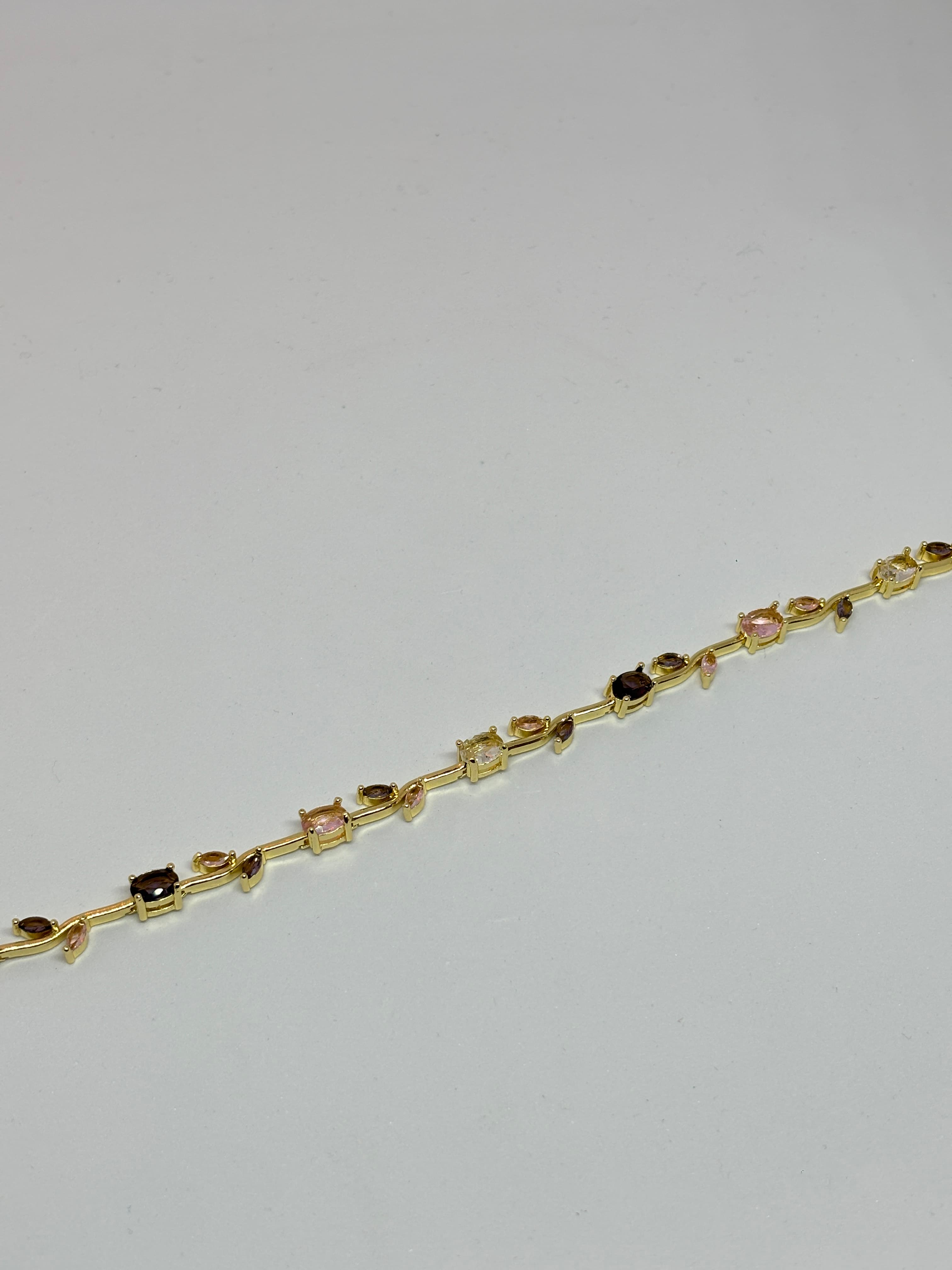 dainty vine multi stone bracelet