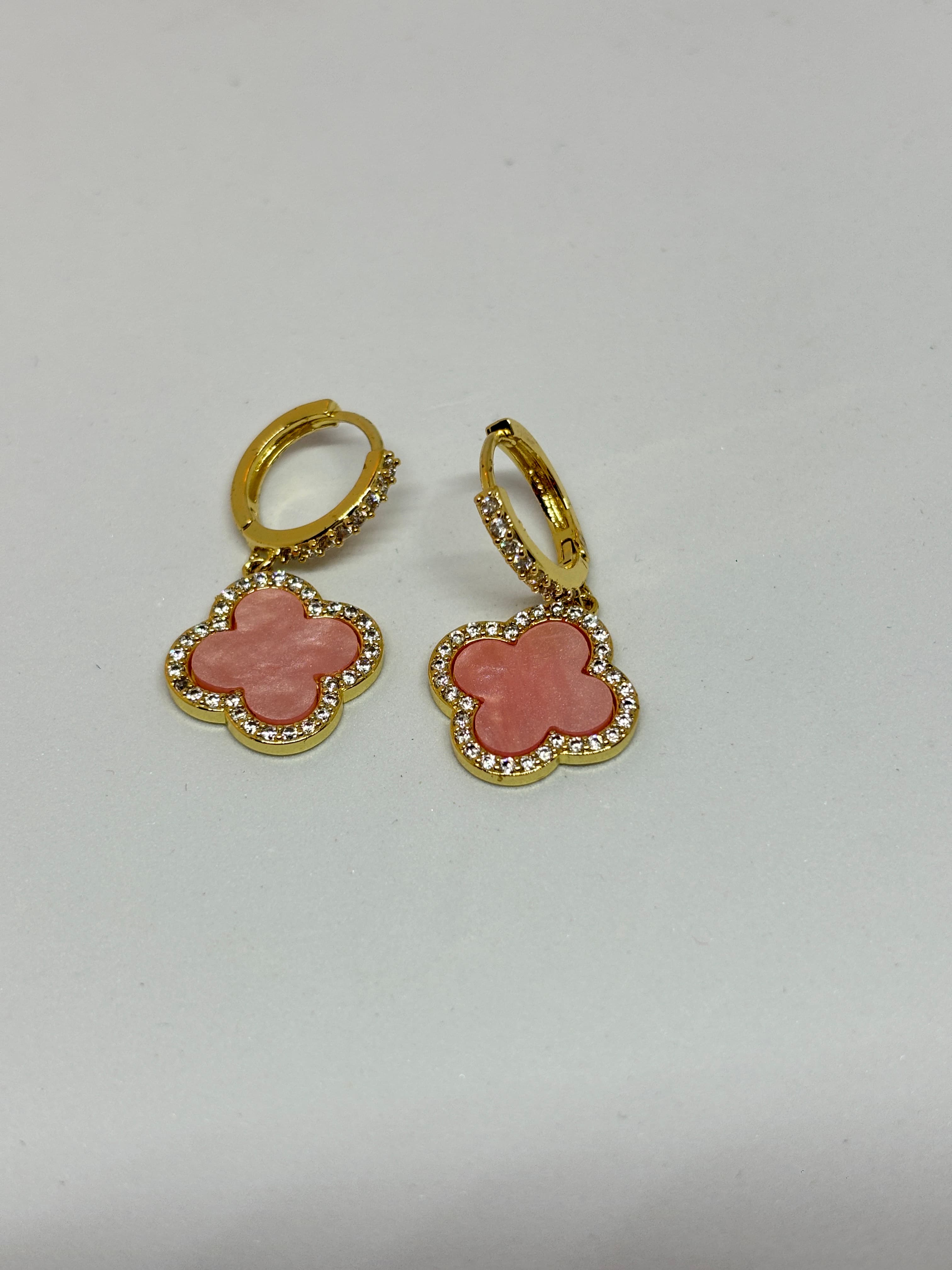 pink clover drop hoops