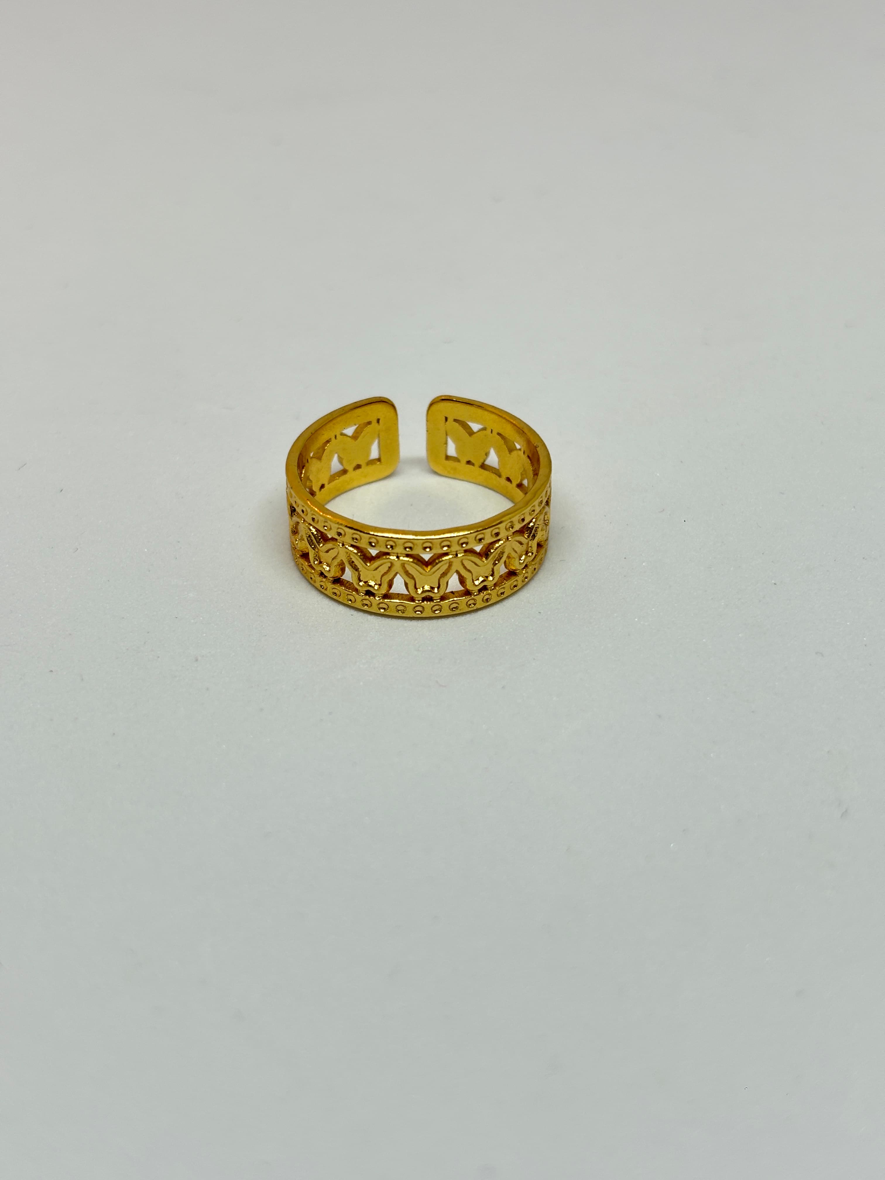 golden butterfly cut-out ring