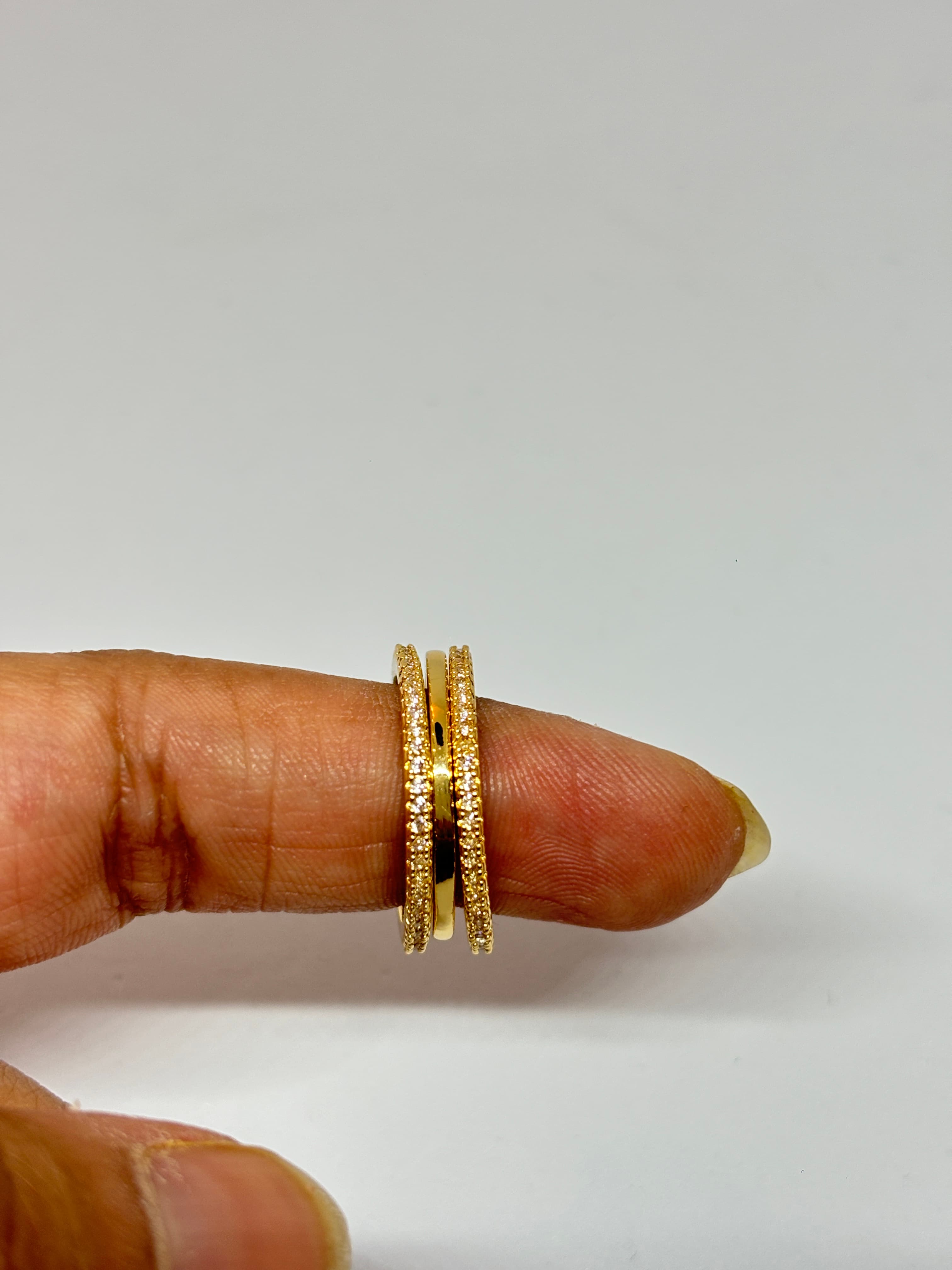 double band crystal ring