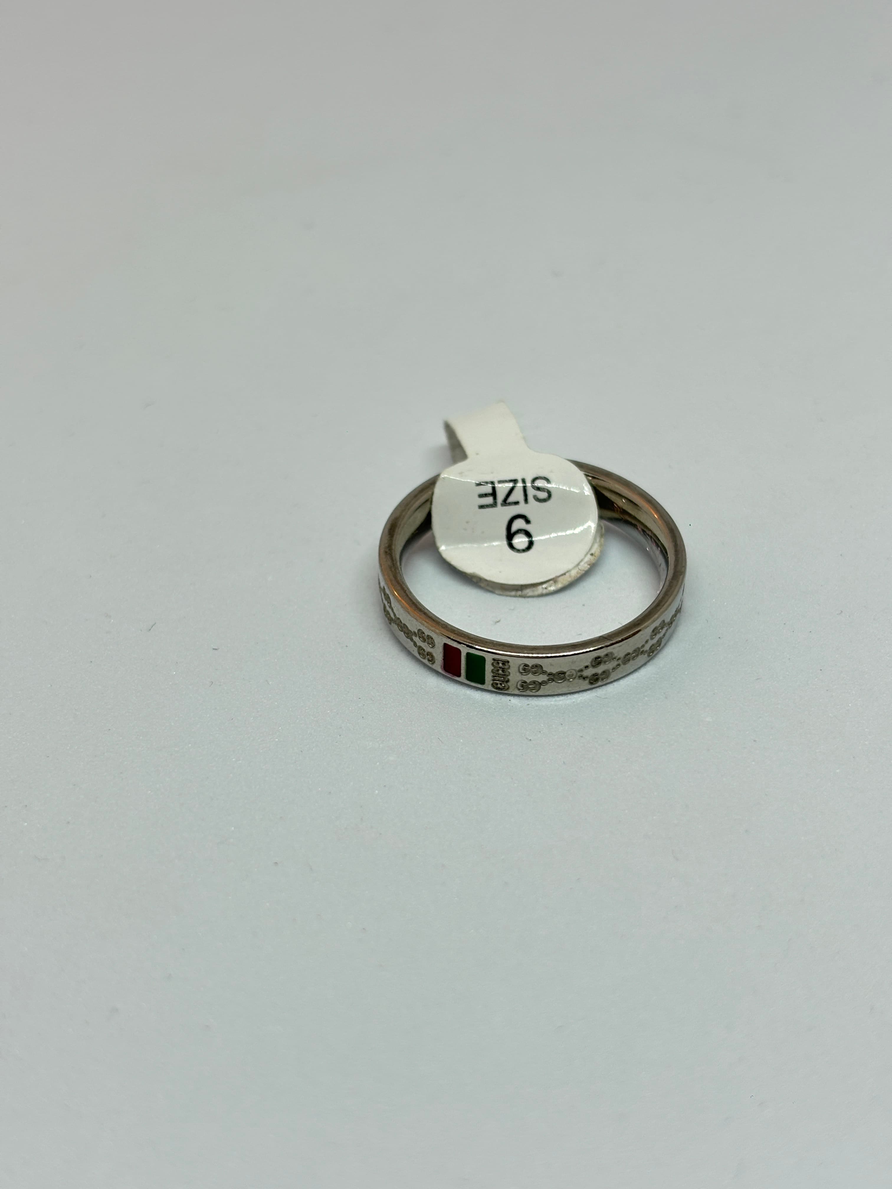 slim silver logo band